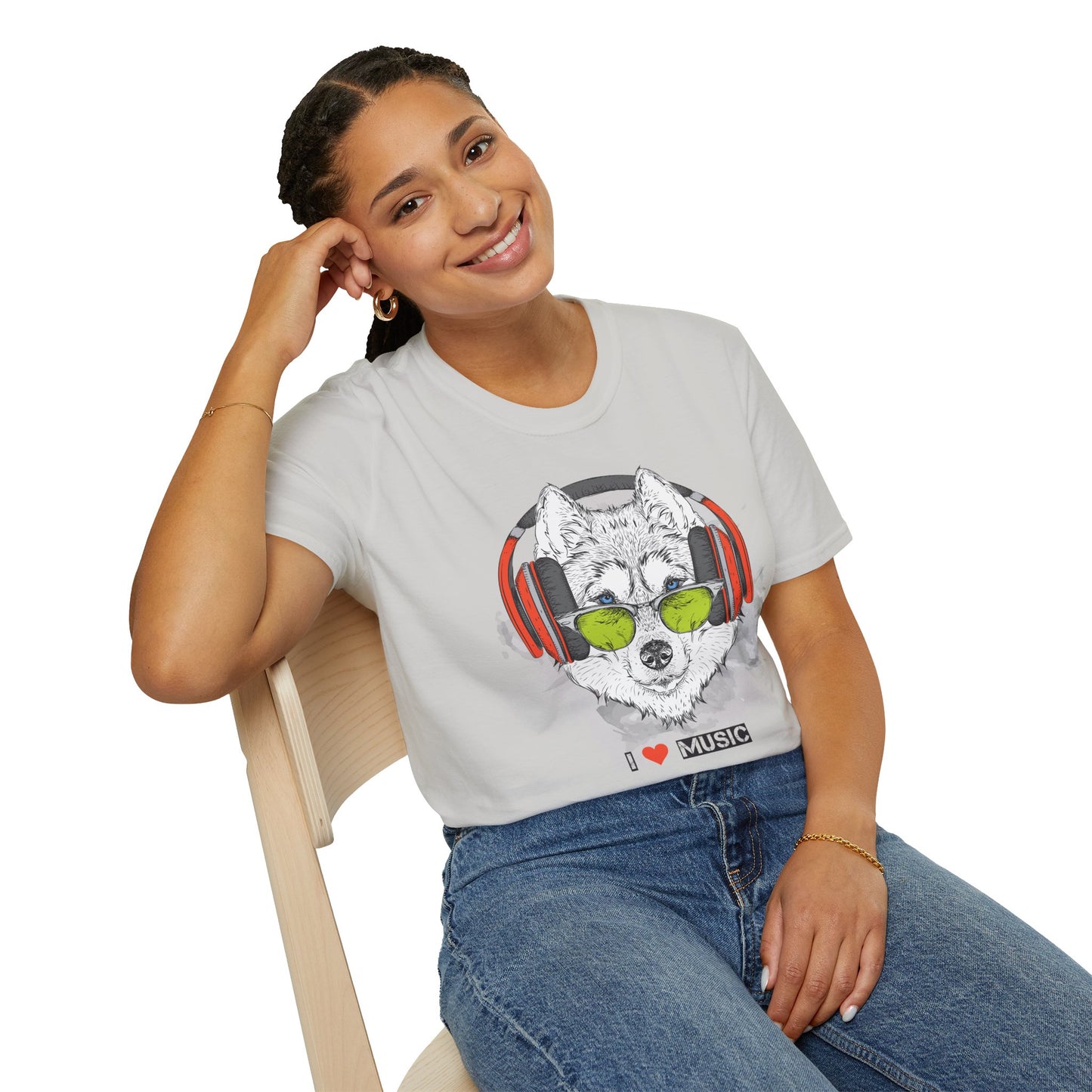 I love Music Animals Shirts, Shirt with Animals, Animals with Headphones Shirt