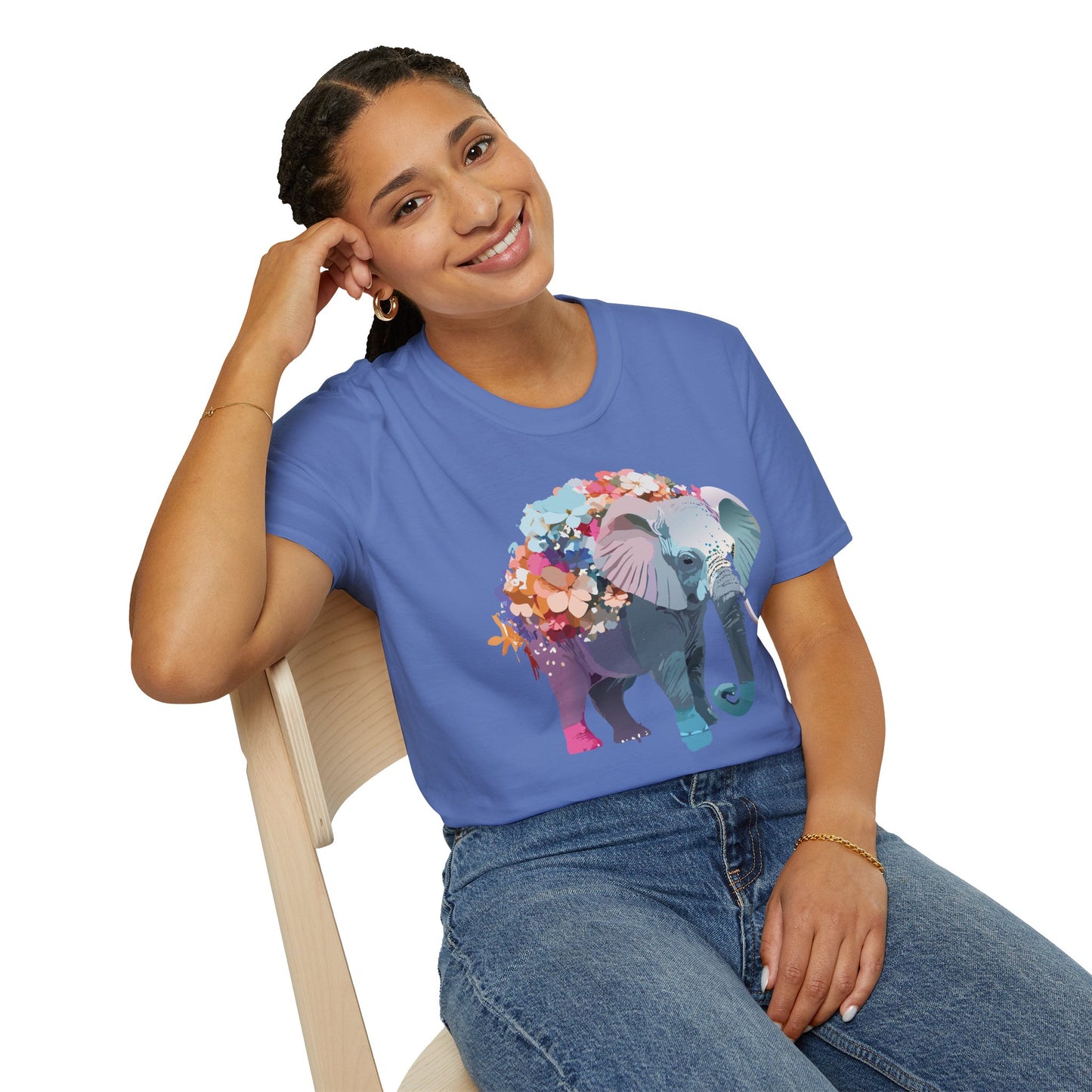 Elephant Shirt, T Shirt with Elephant, Elephant on T Shirt, T Shirt with Animation, Animals Tee Shirt