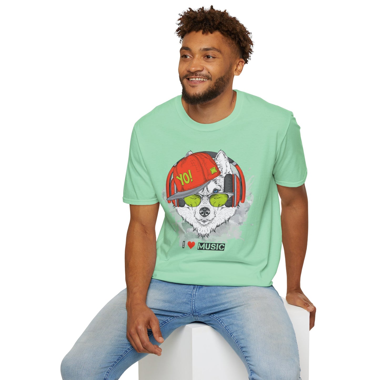 I love Music Animals Shirts, Shirt with Animals, Animals with Headphones Shirt
