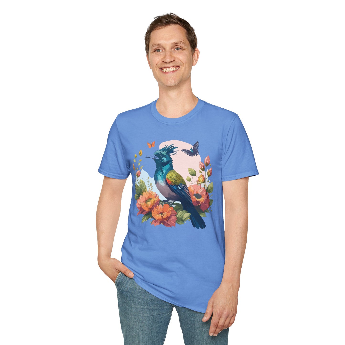 Bird T-Shirt, Floral Bird T Shirt, Shirt with Bird, Shirt with Animal
