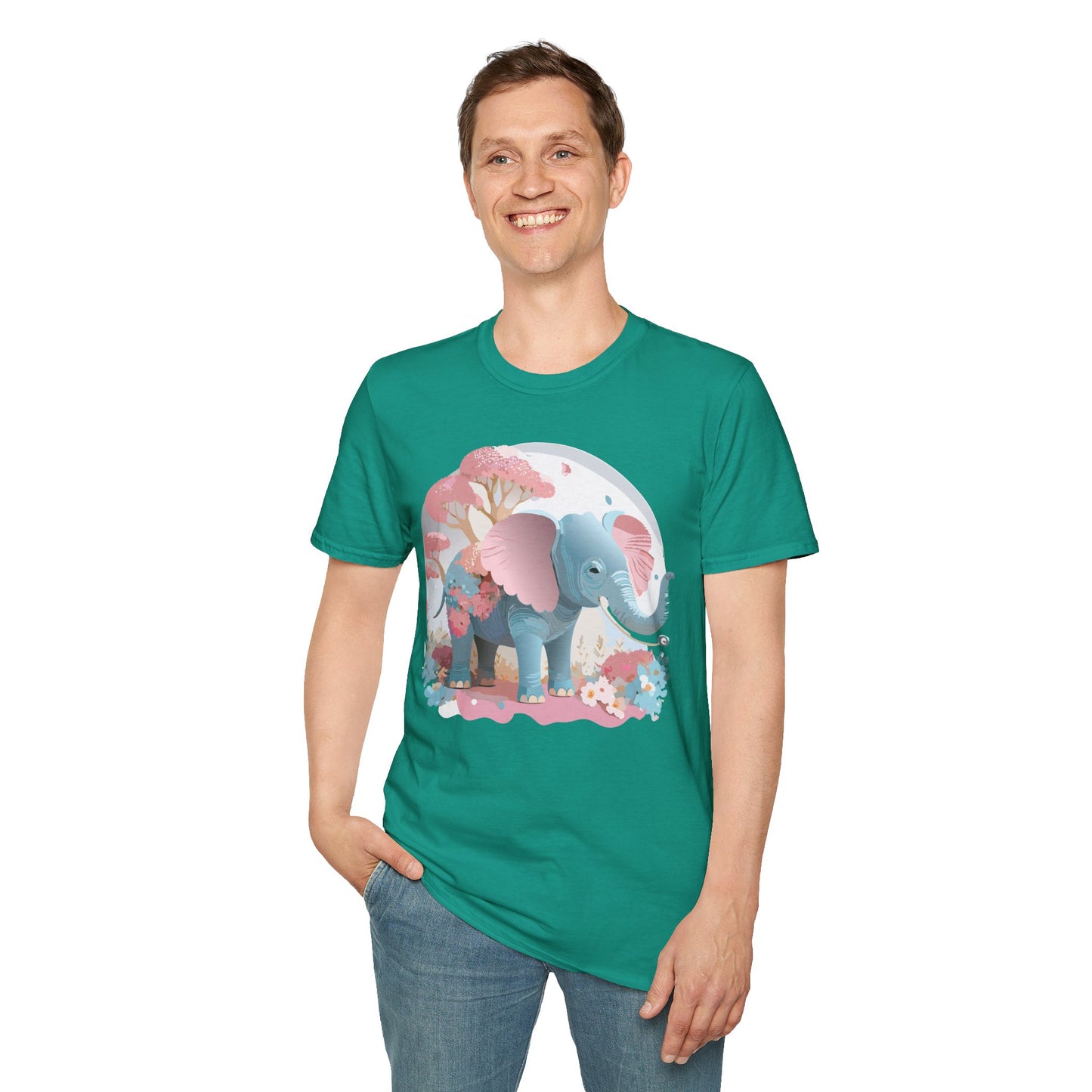 Elephant Shirt, T Shirt with Elephant, Elephant on T Shirt, T Shirt with Animation, Animals Tee Shirt