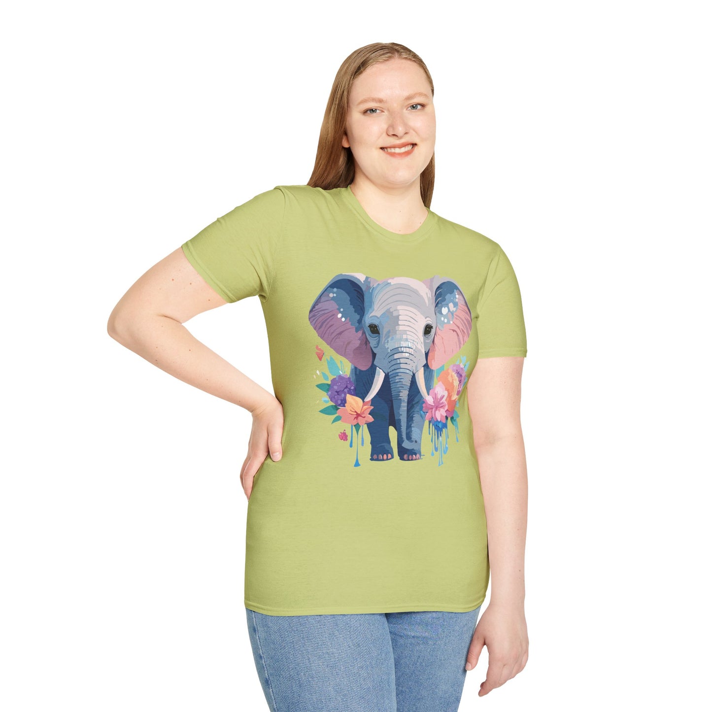 Elephant Shirt, T Shirt with Elephant, Elephant on T Shirt, T Shirt with Animation, Animals Tee Shirt