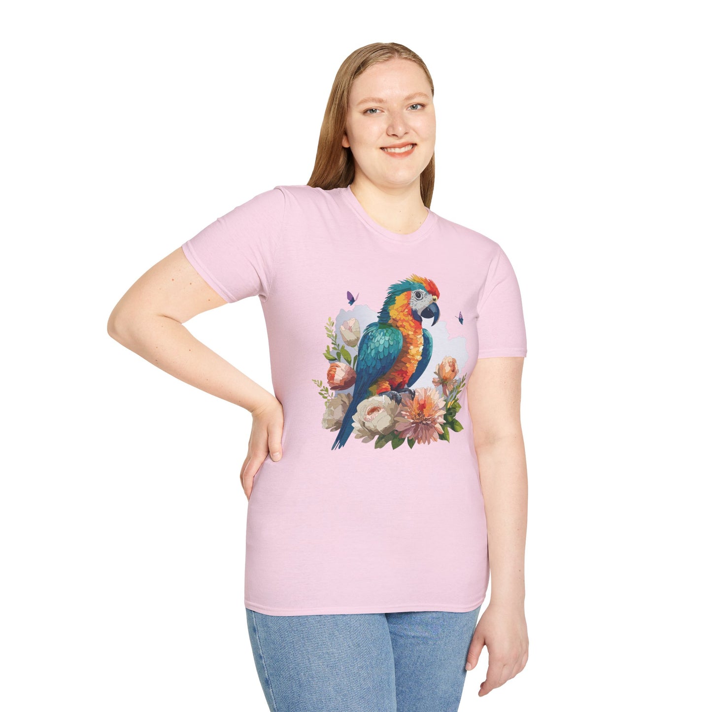 Bird T-Shirt, Floral Bird T Shirt, Shirt with Bird, Shirt with Animal