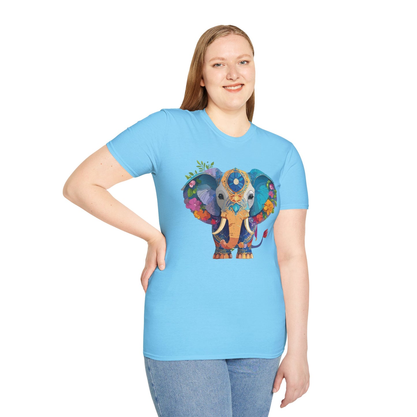 Elephant Shirt, T Shirt with Elephant, Elephant on T Shirt, T Shirt with Animation, Animals Tee Shirt