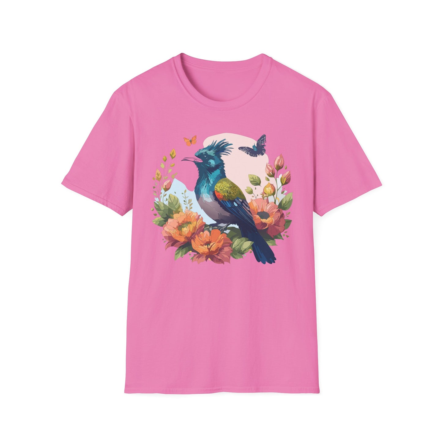Bird T-Shirt, Floral Bird T Shirt, Shirt with Bird, Shirt with Animal