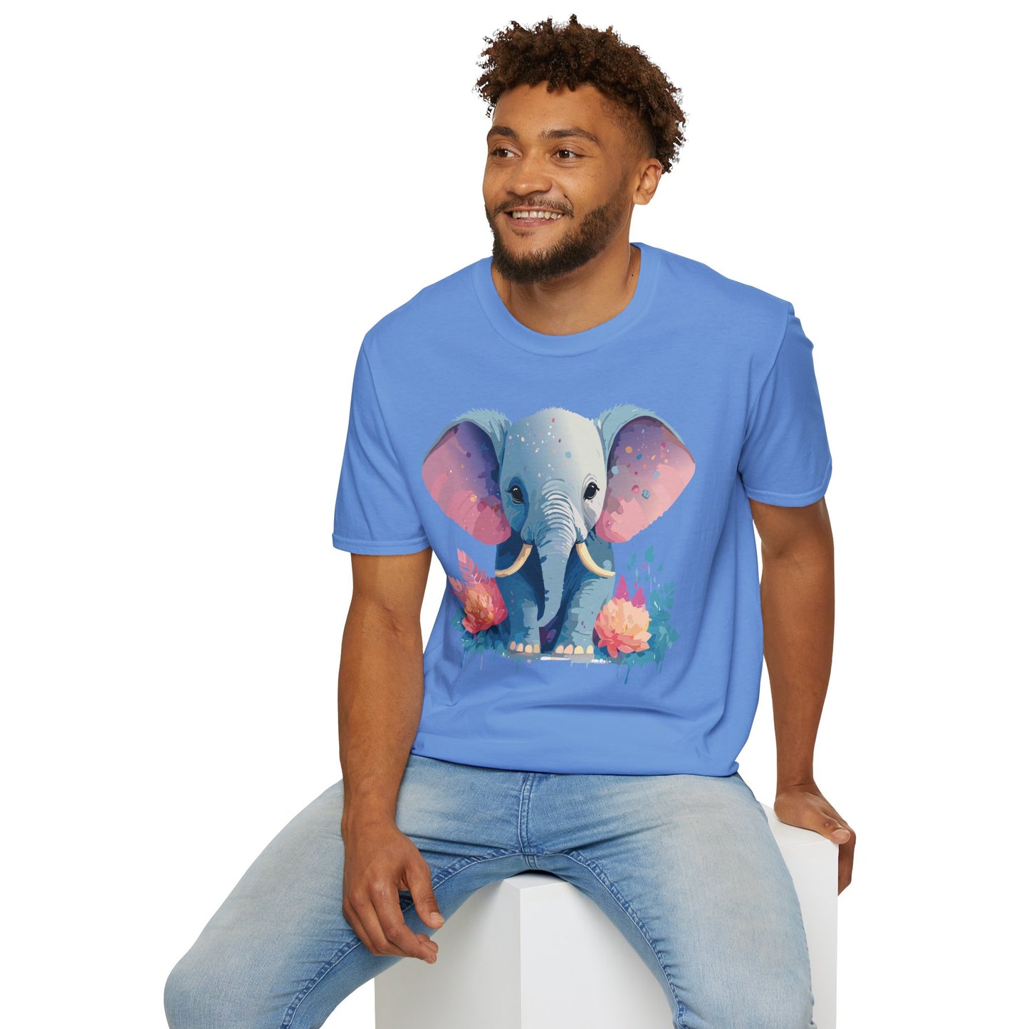 Elephant Shirt, T Shirt with Elephant, Elephant on T Shirt, T Shirt with Animation, Animals Tee Shirt