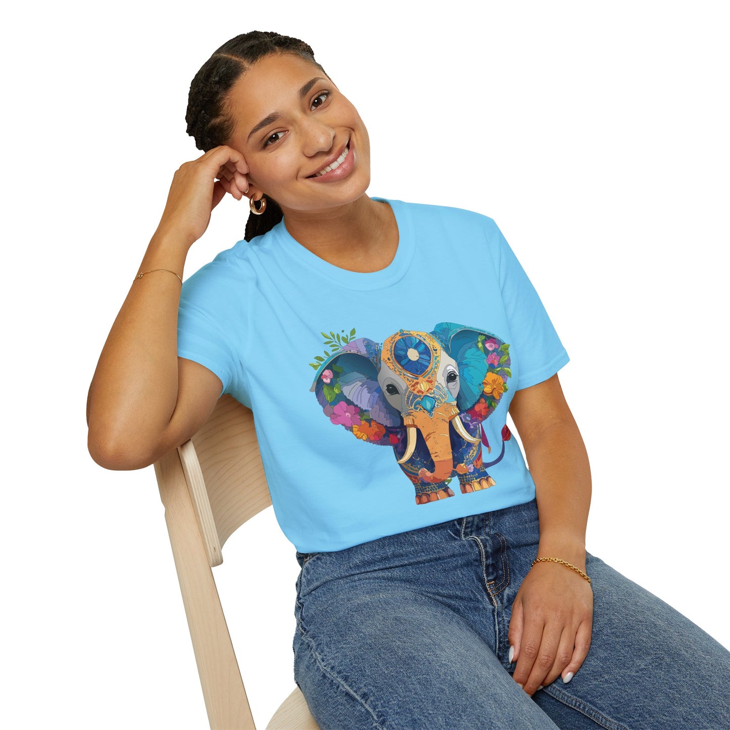 Elephant Shirt, T Shirt with Elephant, Elephant on T Shirt, T Shirt with Animation, Animals Tee Shirt