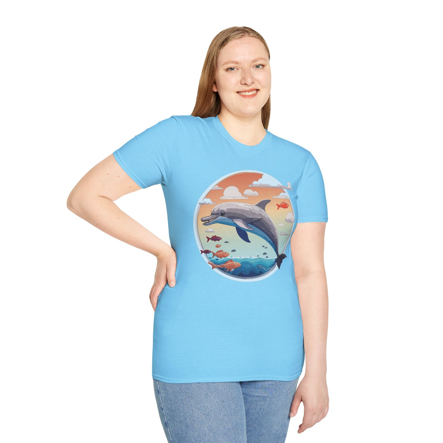 Dolphin Shirts, Shirt with Dolphin, Fish Tee Shirt, Animal Shirt