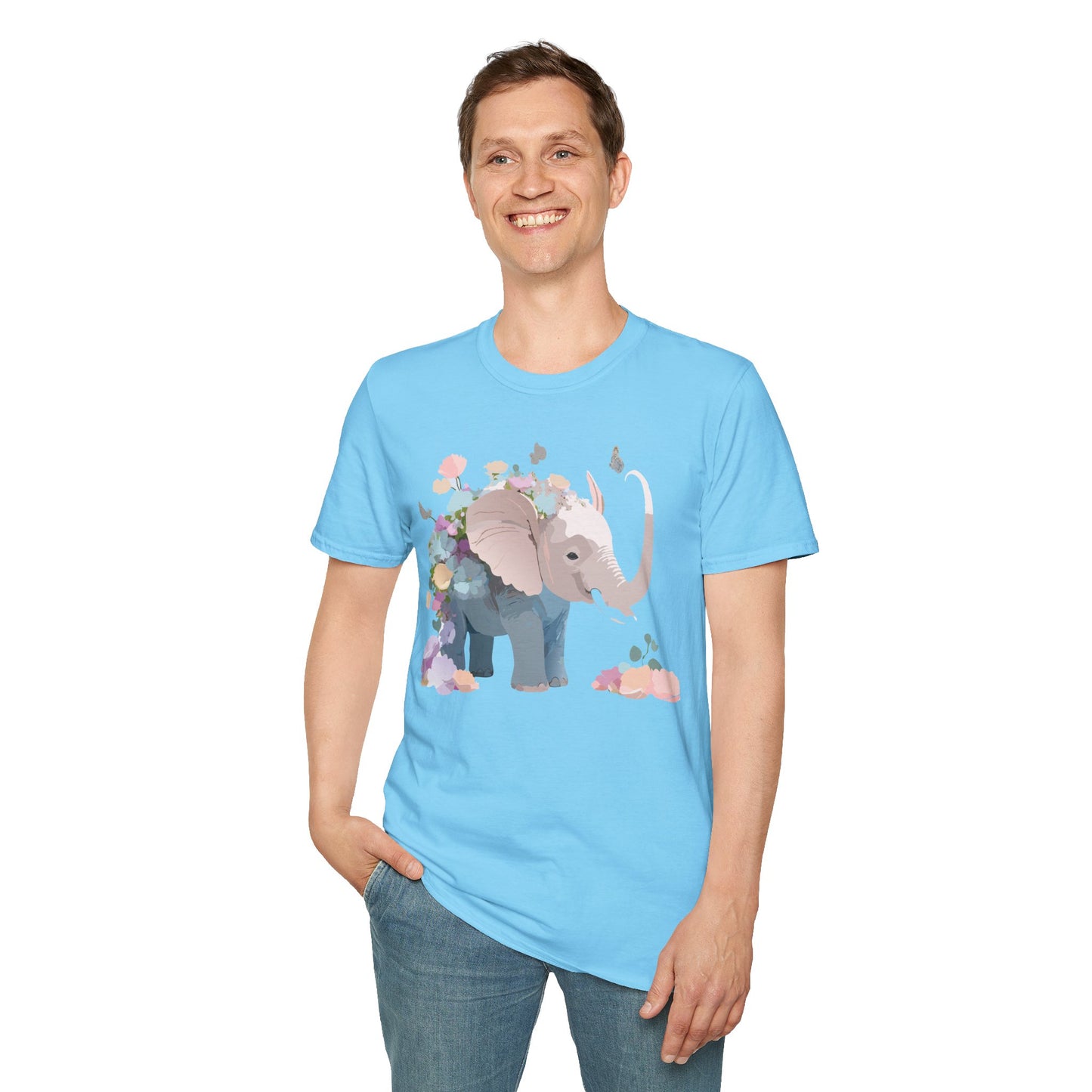 Elephant Shirt, T Shirt with Elephant, Elephant on T Shirt, T Shirt with Animation, Animals Tee Shirt