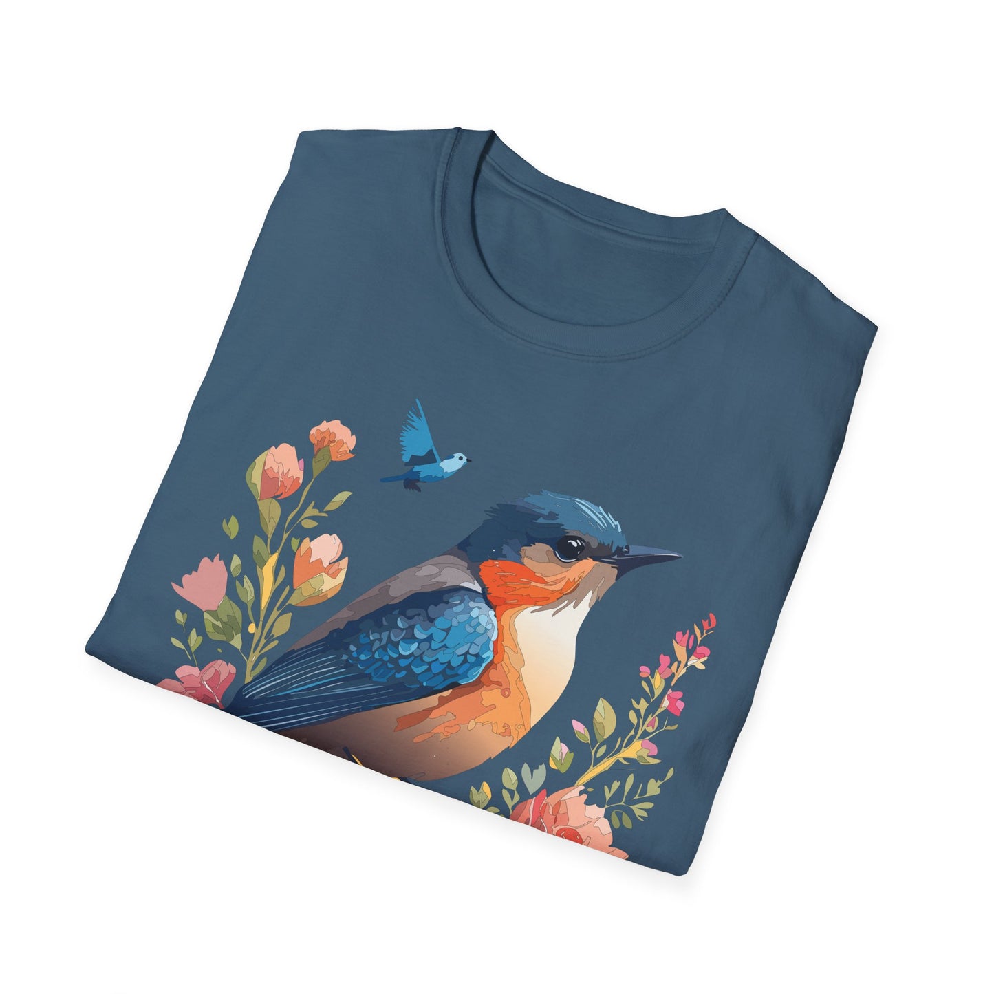 Bird T-Shirt, Floral Bird T Shirt, Shirt with Bird, Shirt with Animal