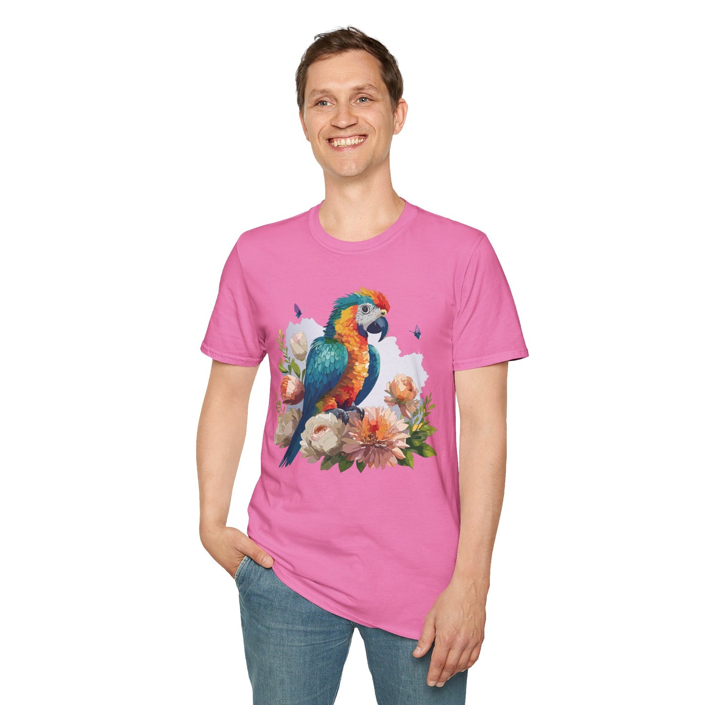 Bird T-Shirt, Floral Bird T Shirt, Shirt with Bird, Shirt with Animal