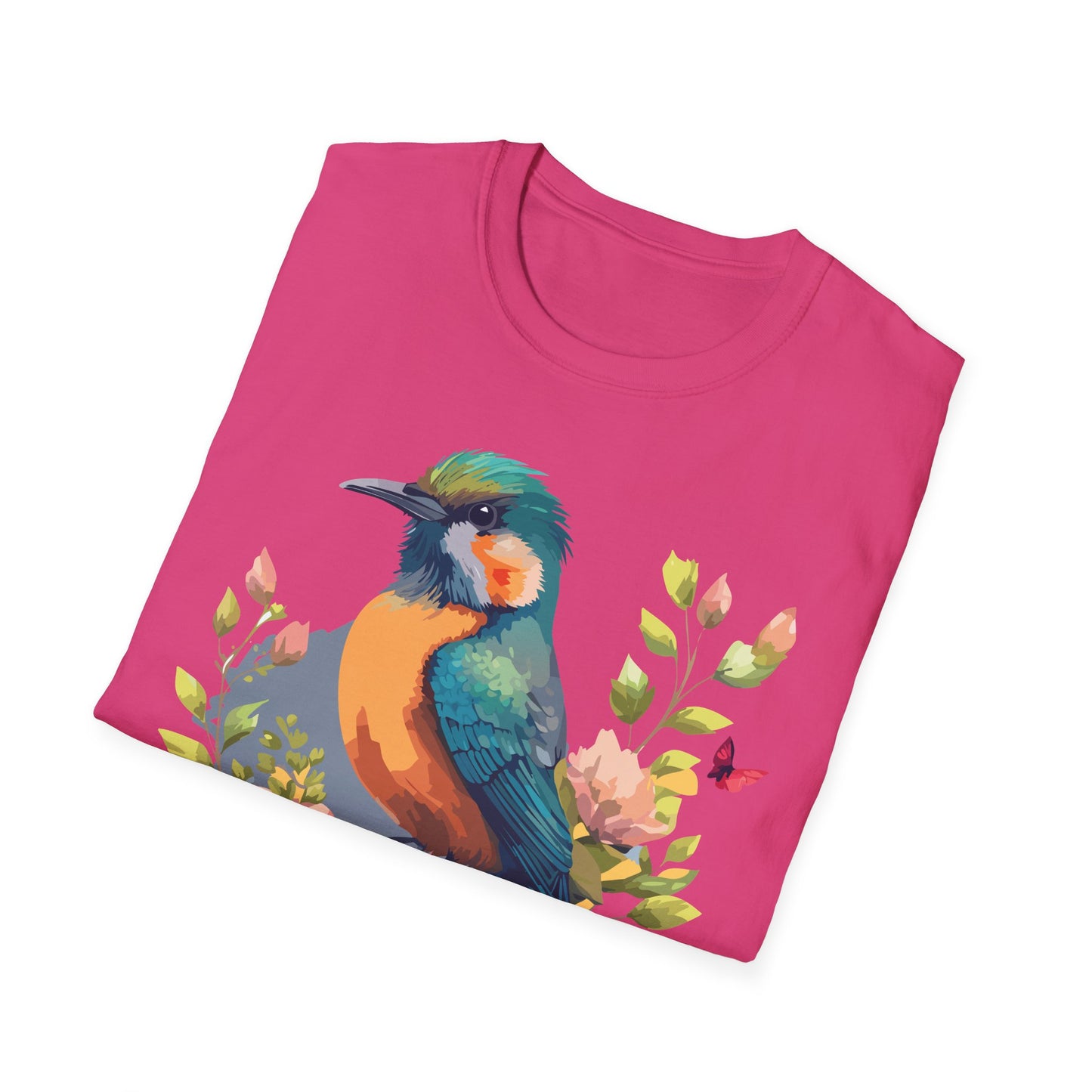 Bird T-Shirt, Floral Bird T Shirt, Shirt with Bird, Shirt with Animal