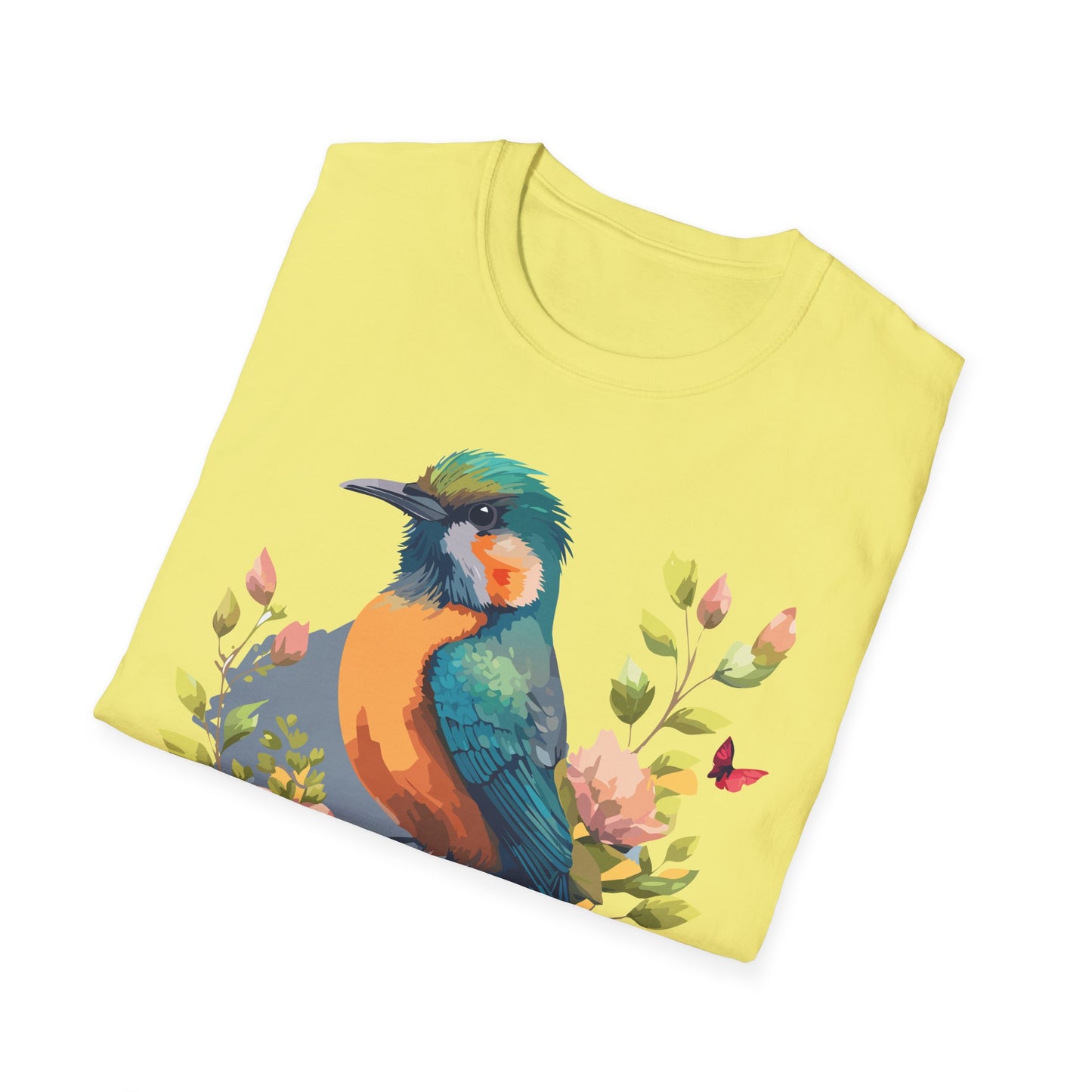 Bird T-Shirt, Floral Bird T Shirt, Shirt with Bird, Shirt with Animal