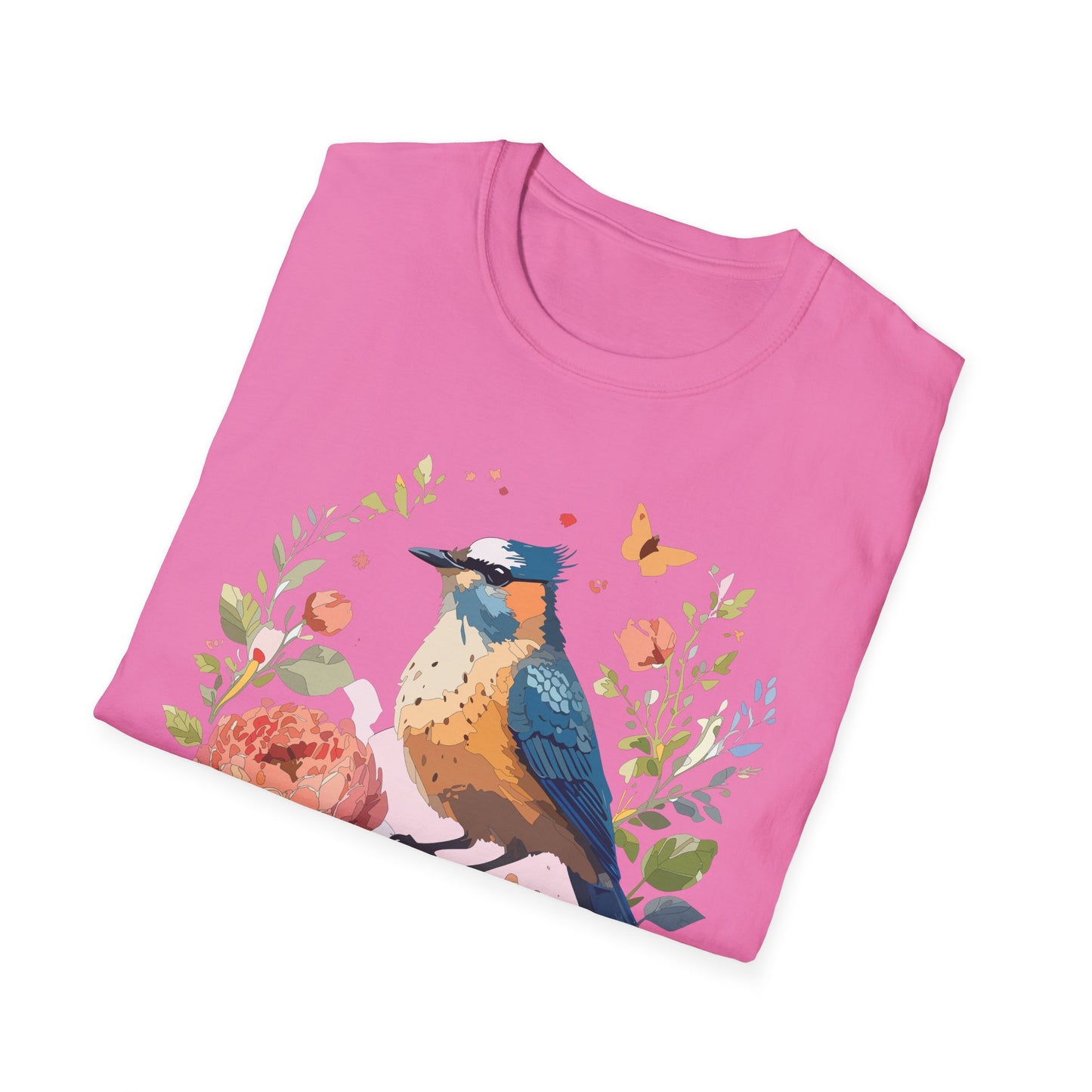 Bird T-Shirt, Floral Bird T Shirt, Shirt with Bird, Shirt with Animal