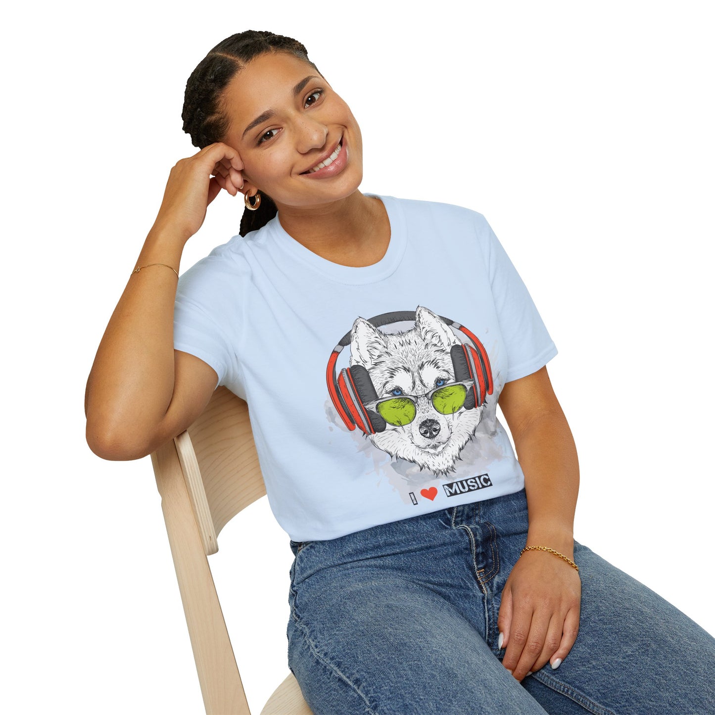 I love Music Animals Shirts, Shirt with Animals, Animals with Headphones Shirt