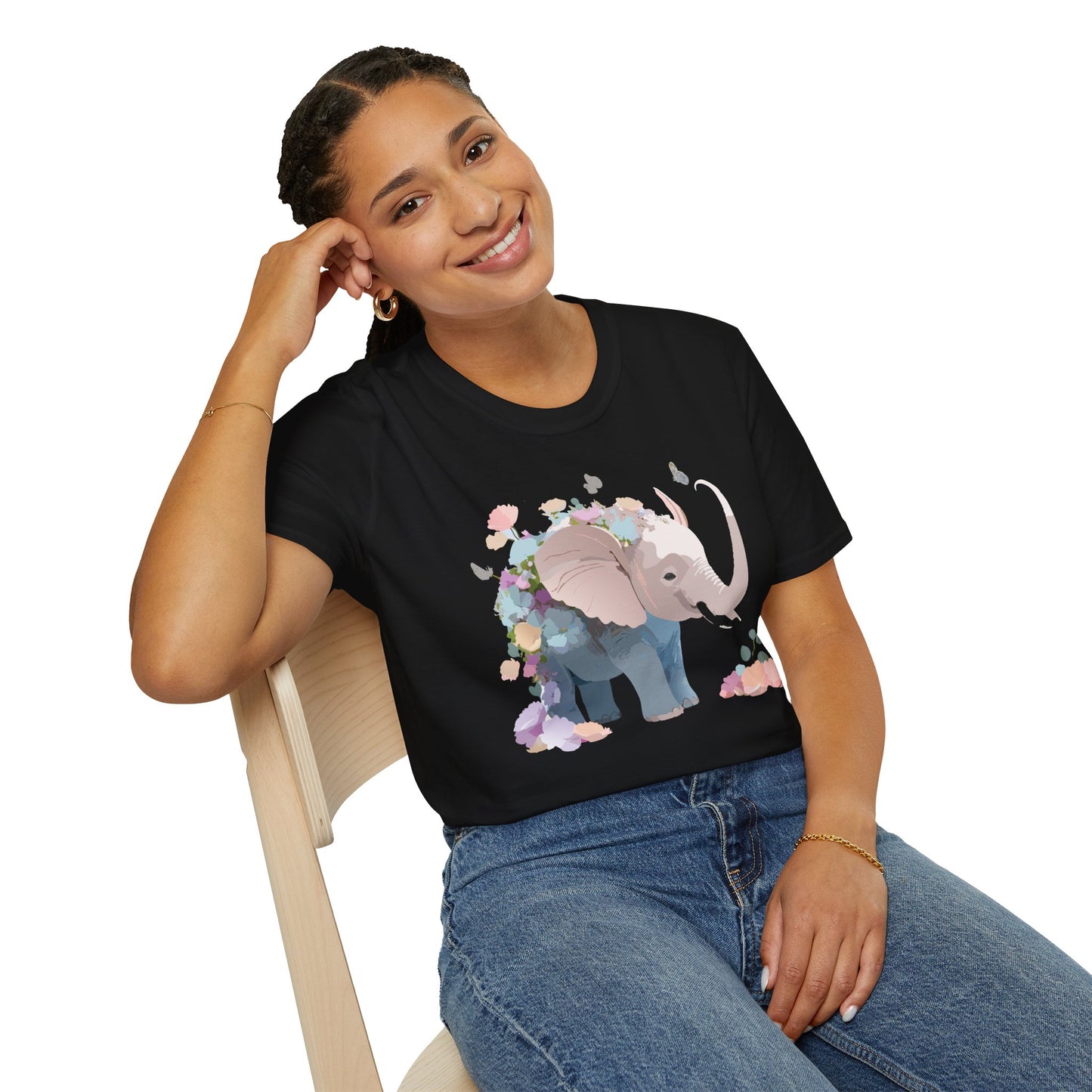 Elephant Shirt, T Shirt with Elephant, Elephant on T Shirt, T Shirt with Animation, Animals Tee Shirt