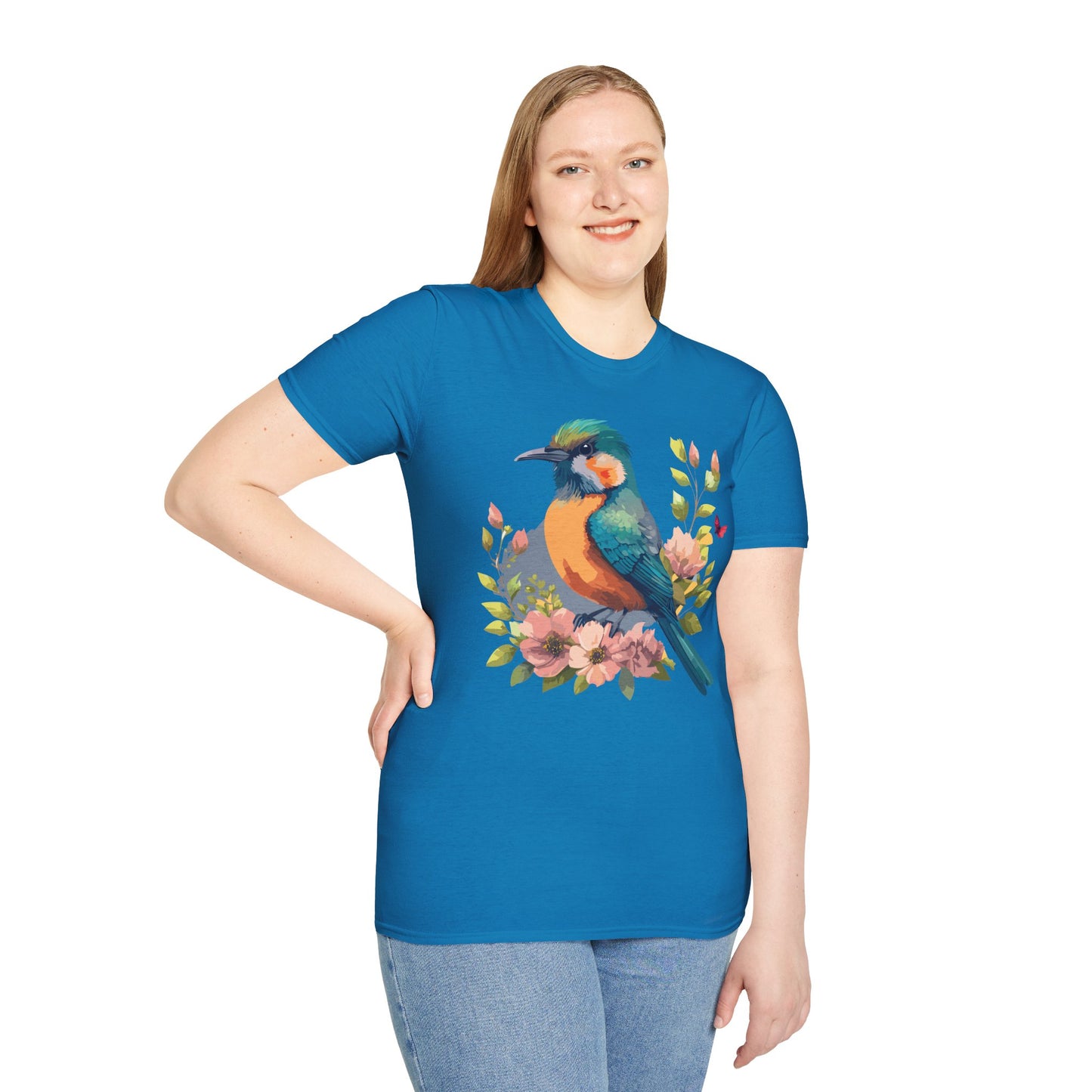 Bird T-Shirt, Floral Bird T Shirt, Shirt with Bird, Shirt with Animal