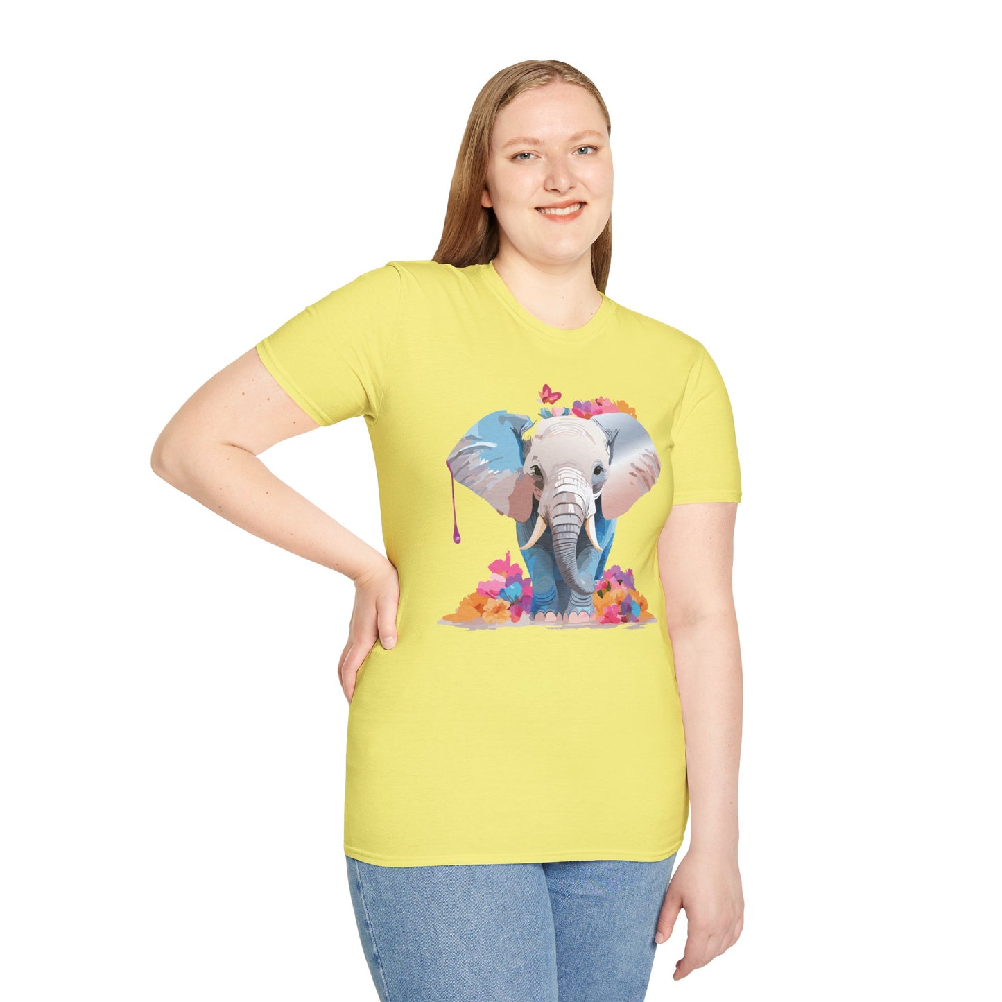 Elephant Shirt, T Shirt with Elephant, Elephant on T Shirt, T Shirt with Animation, Animals Tee Shirt