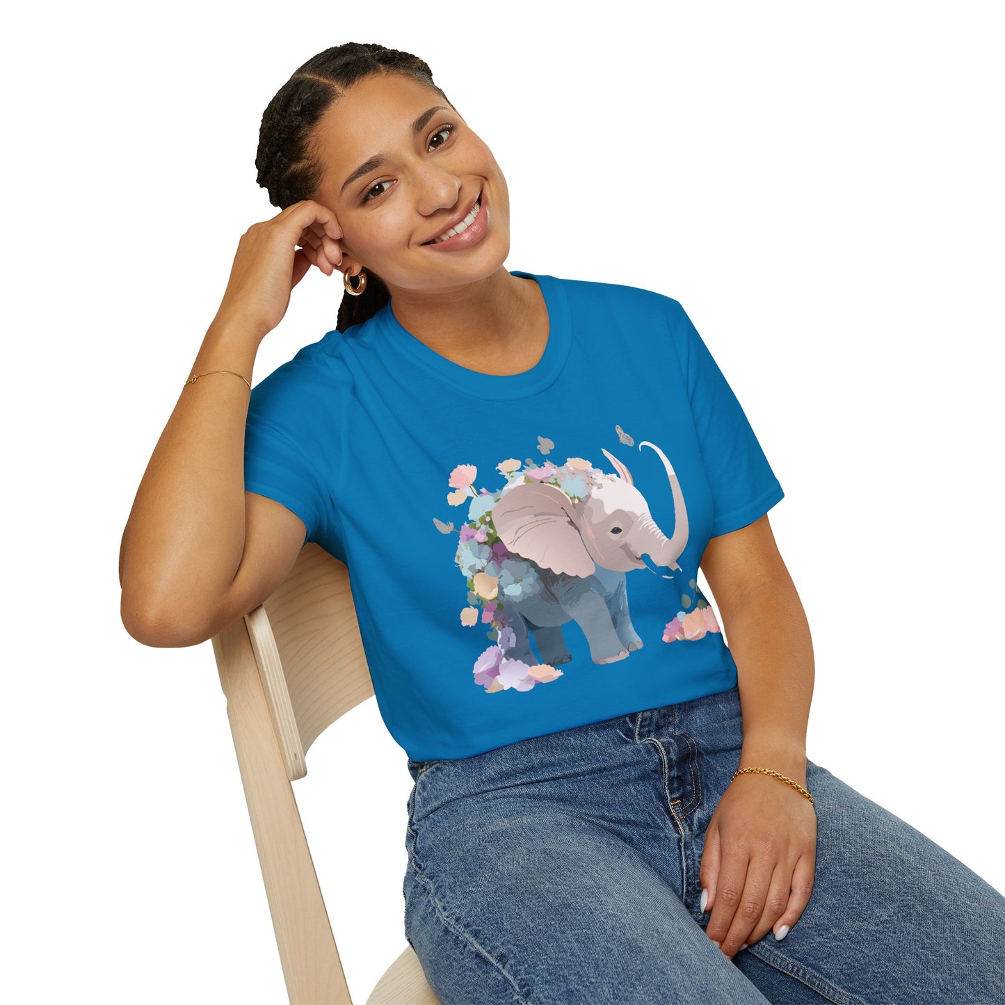 Elephant Shirt, T Shirt with Elephant, Elephant on T Shirt, T Shirt with Animation, Animals Tee Shirt