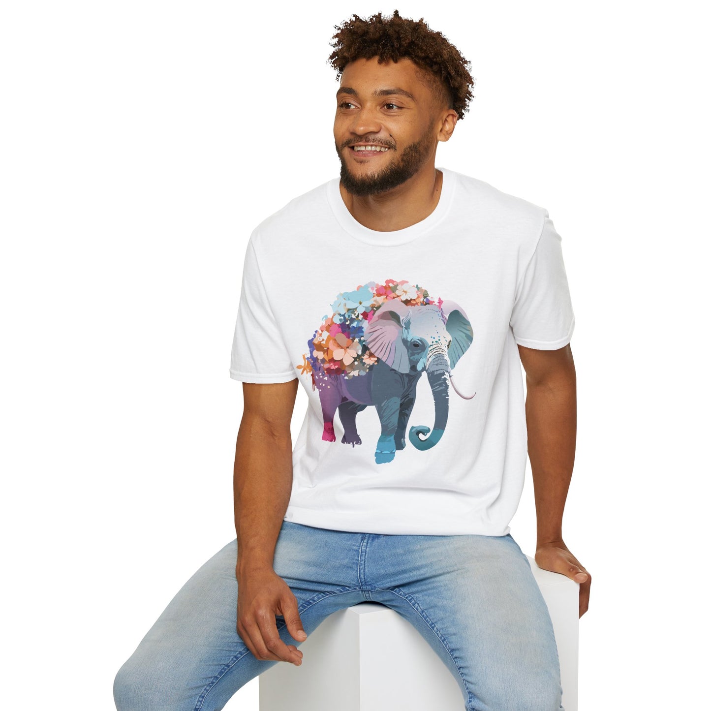 Elephant Shirt, T Shirt with Elephant, Elephant on T Shirt, T Shirt with Animation, Animals Tee Shirt