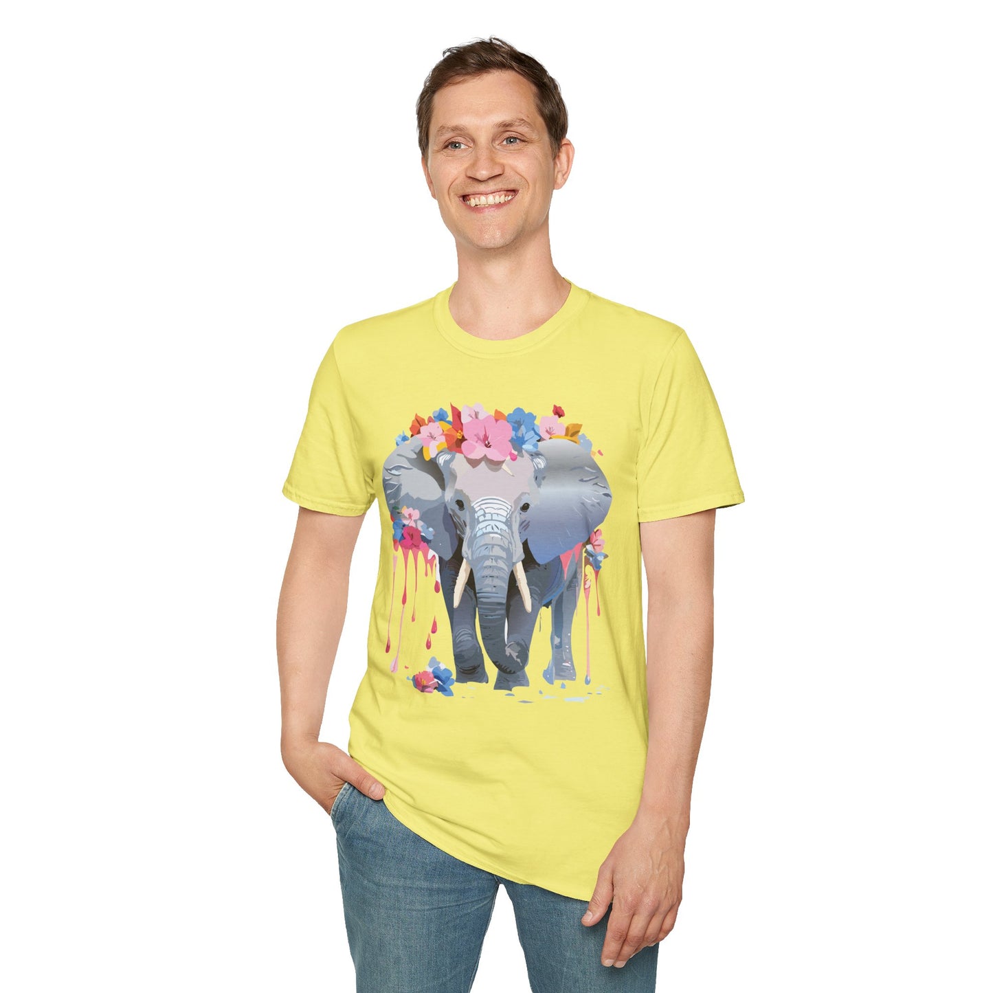 Elephant Shirt, T Shirt with Elephant, Elephant on T Shirt, T Shirt with Animation, Animals Tee Shirt