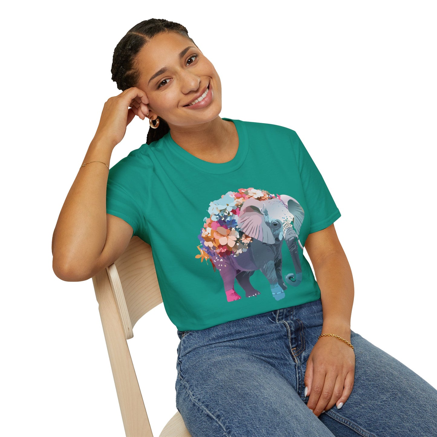 Elephant Shirt, T Shirt with Elephant, Elephant on T Shirt, T Shirt with Animation, Animals Tee Shirt