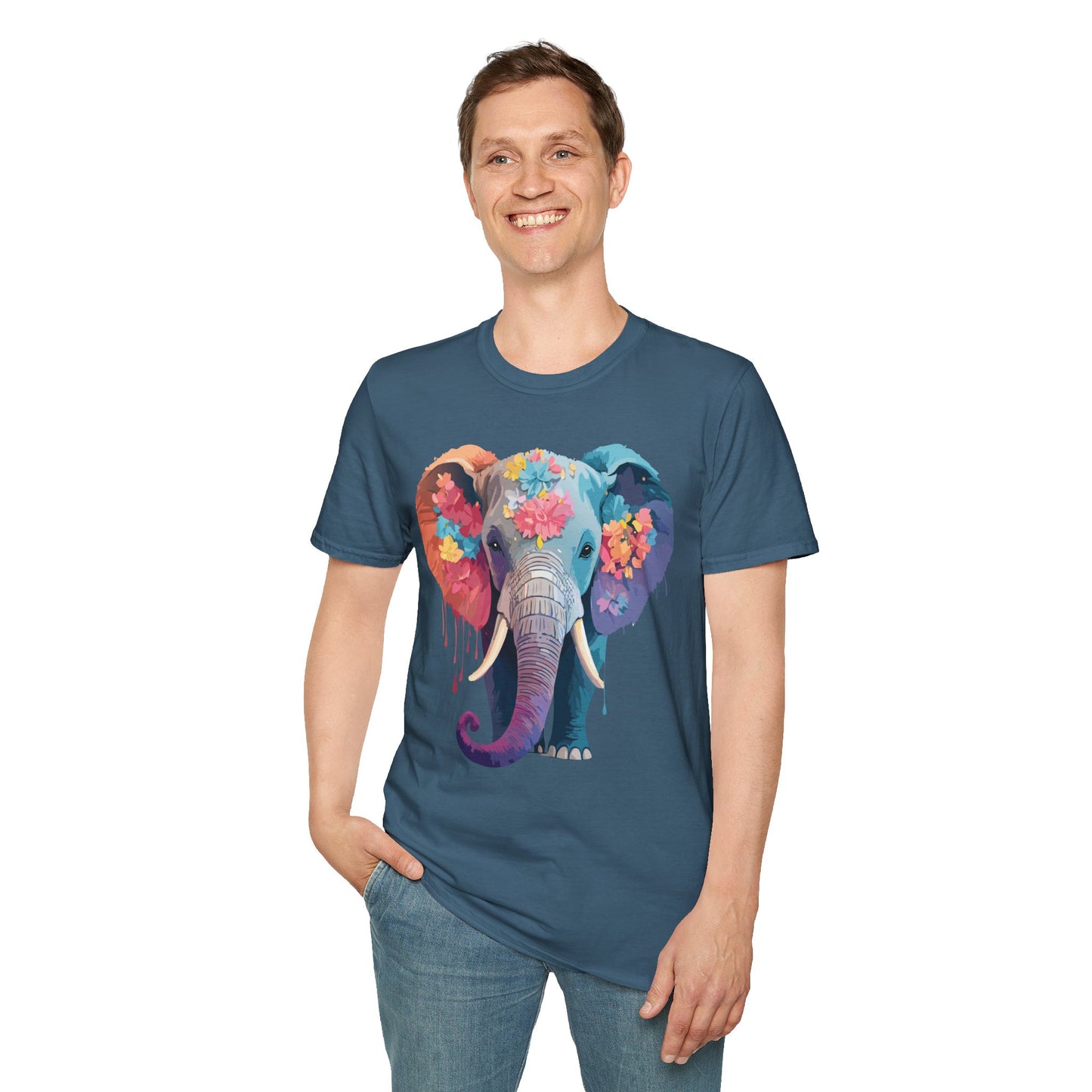 Elephant Shirt, T Shirt with Elephant, Elephant on T Shirt, T Shirt with Animation, Animals Tee Shirt