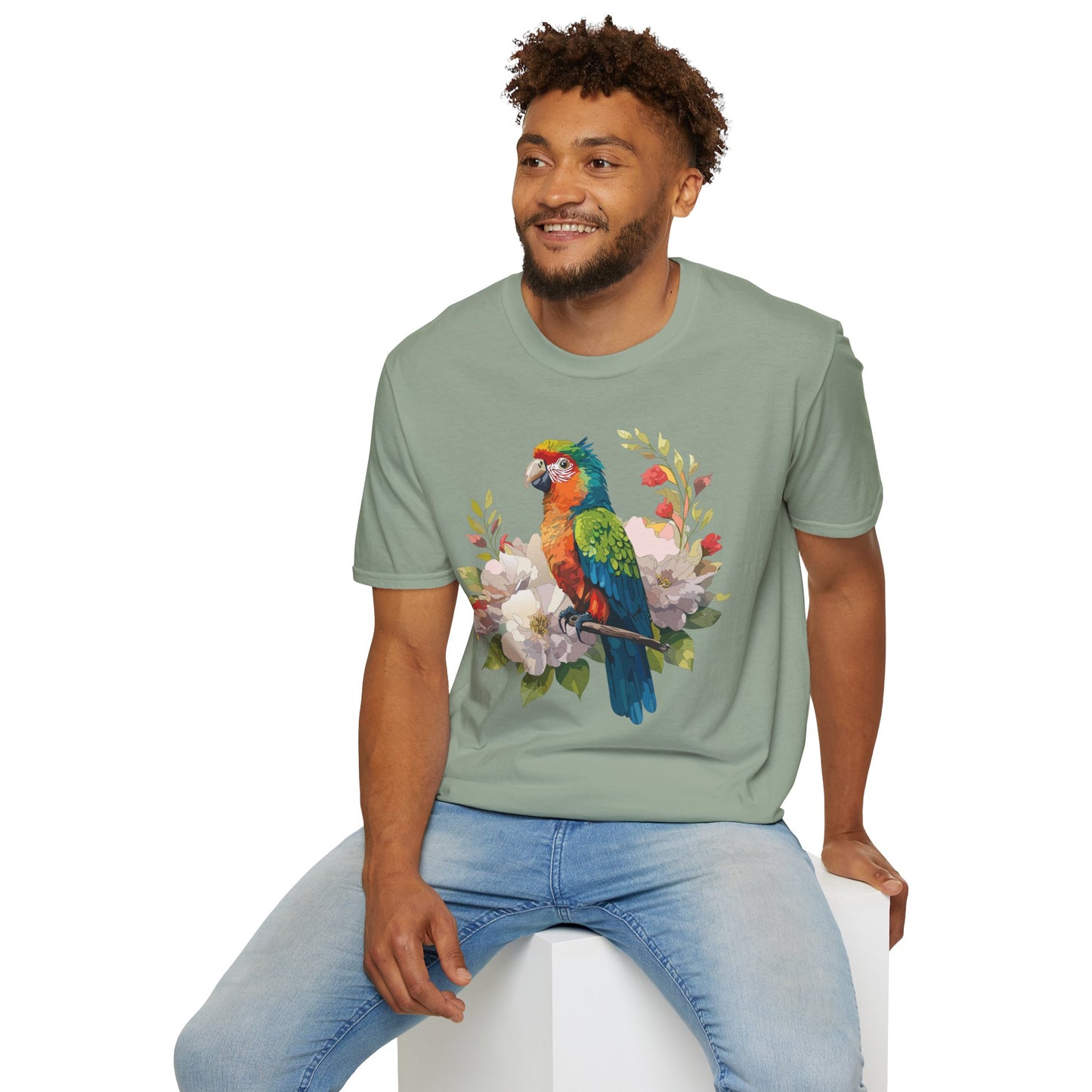 Bird T-Shirt, Floral Bird T Shirt, Shirt with Bird, Shirt with Animal