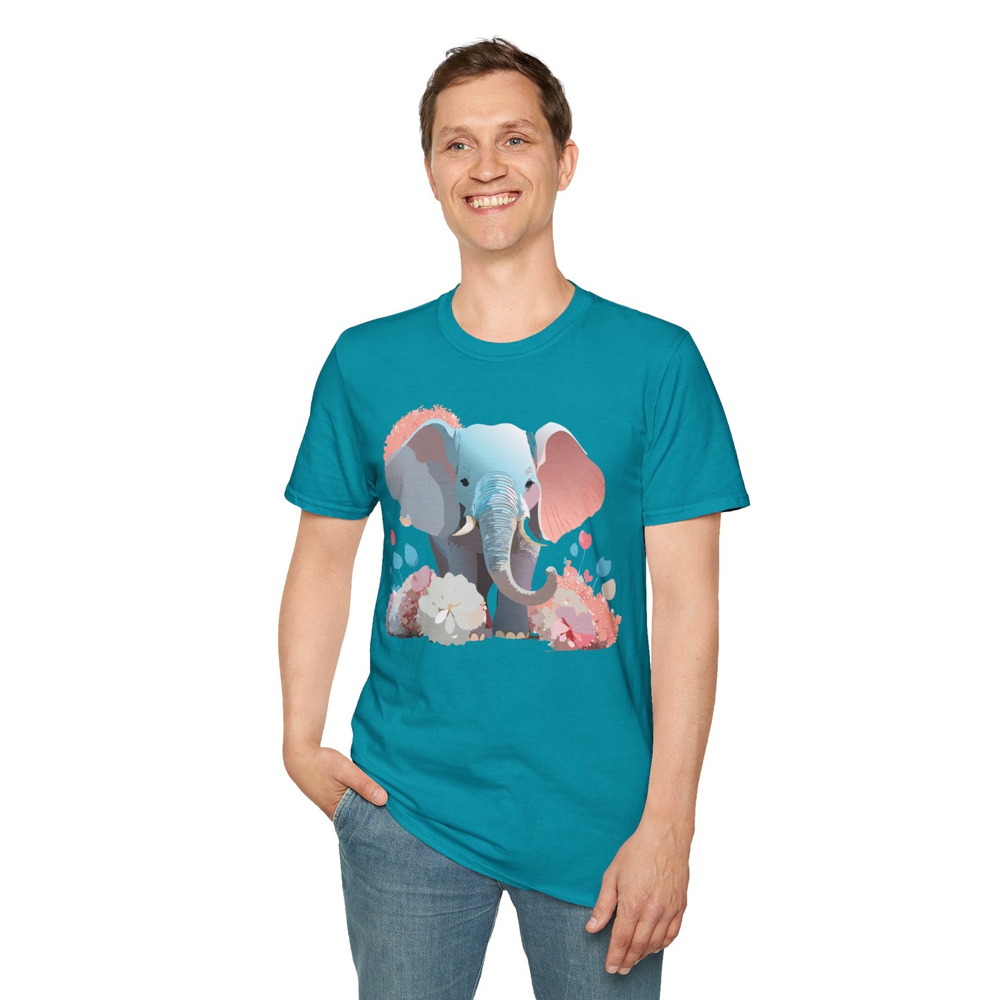Elephant Shirt, T Shirt with Elephant, Elephant on T Shirt, T Shirt with Animation, Animals Tee Shirt