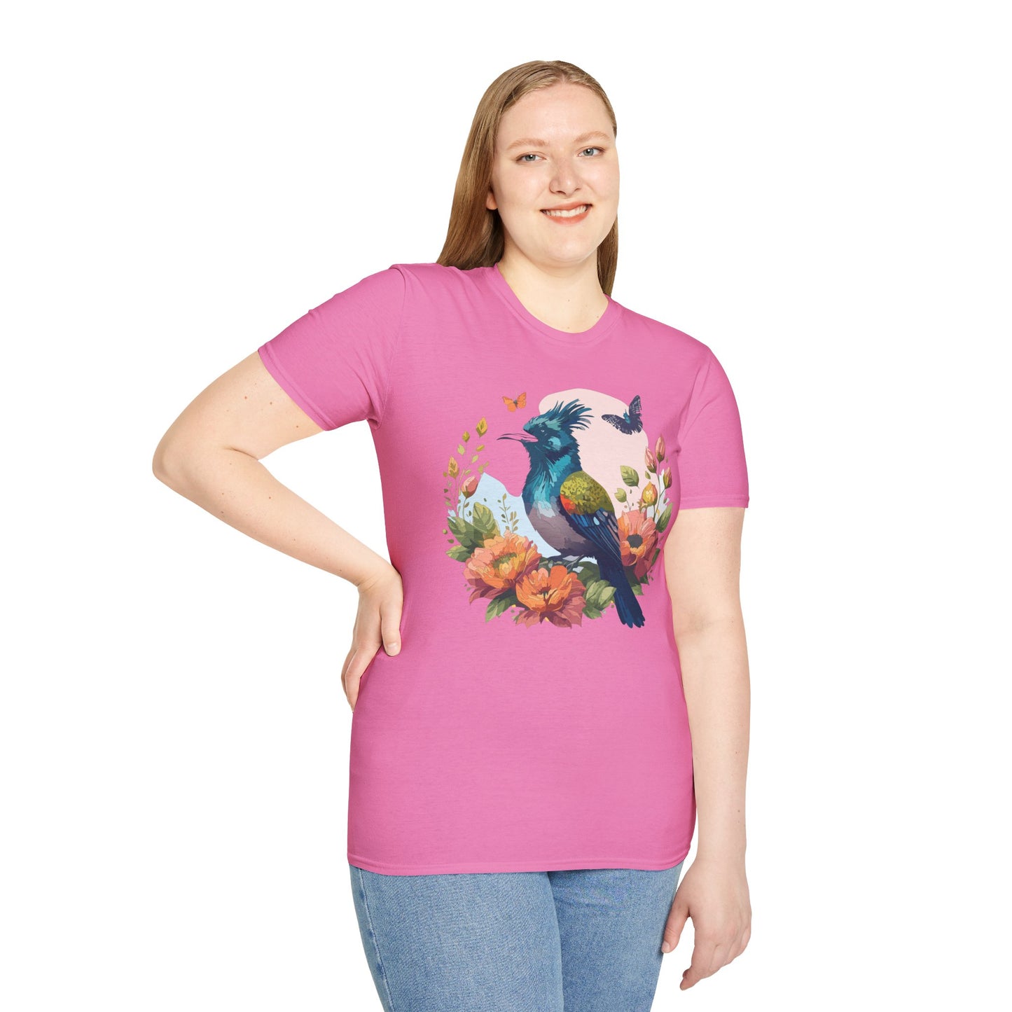 Bird T-Shirt, Floral Bird T Shirt, Shirt with Bird, Shirt with Animal
