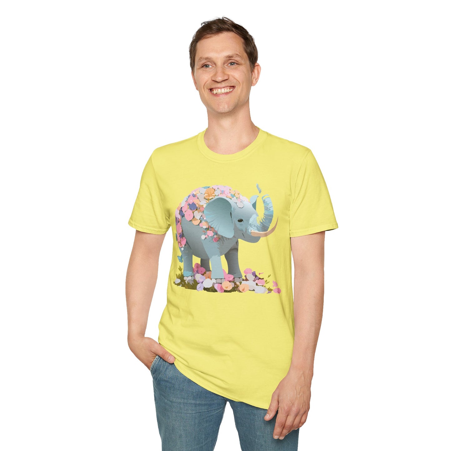 Elephant Shirt, T Shirt with Elephant, Elephant on T Shirt, T Shirt with Animation, Animals Tee Shirt