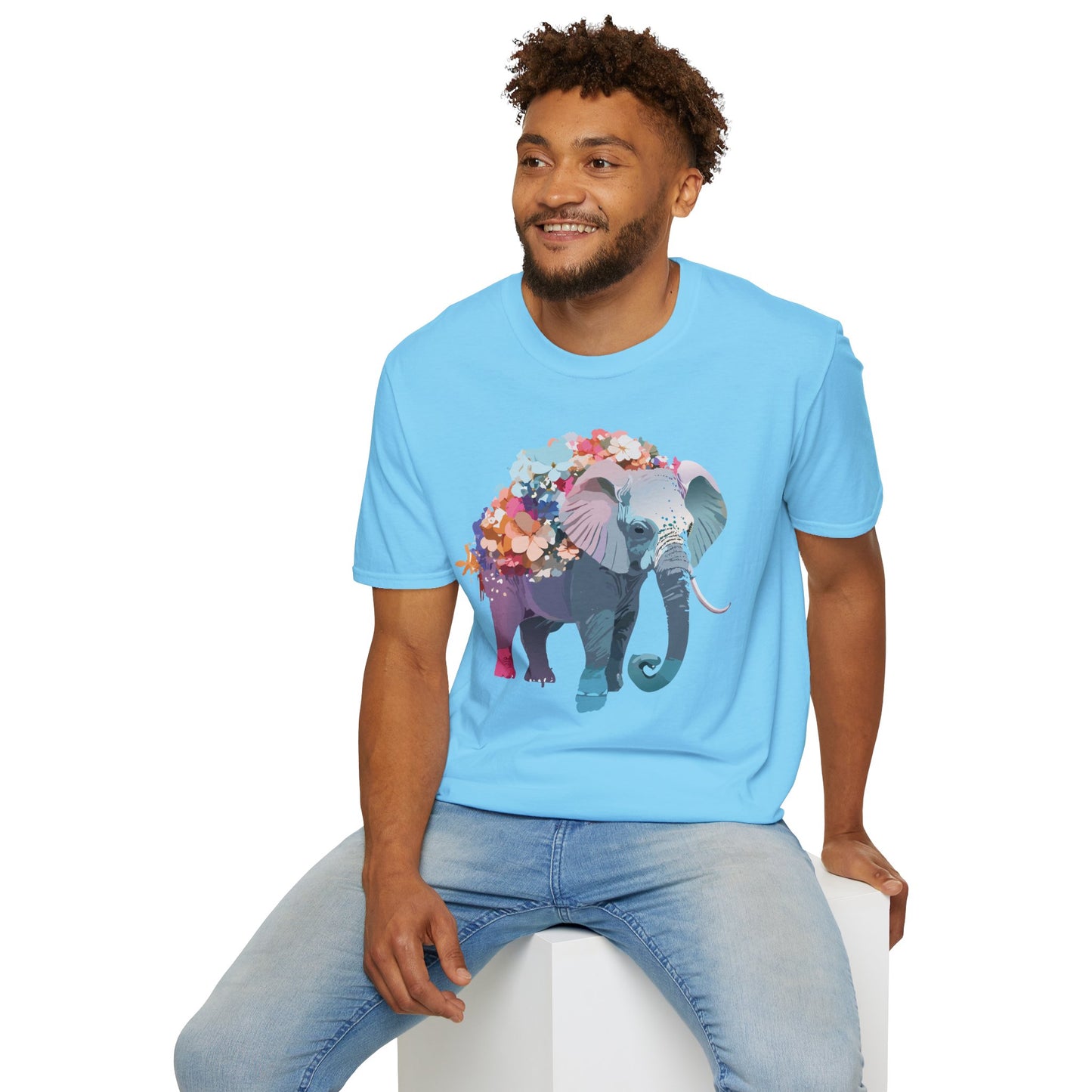Elephant Shirt, T Shirt with Elephant, Elephant on T Shirt, T Shirt with Animation, Animals Tee Shirt