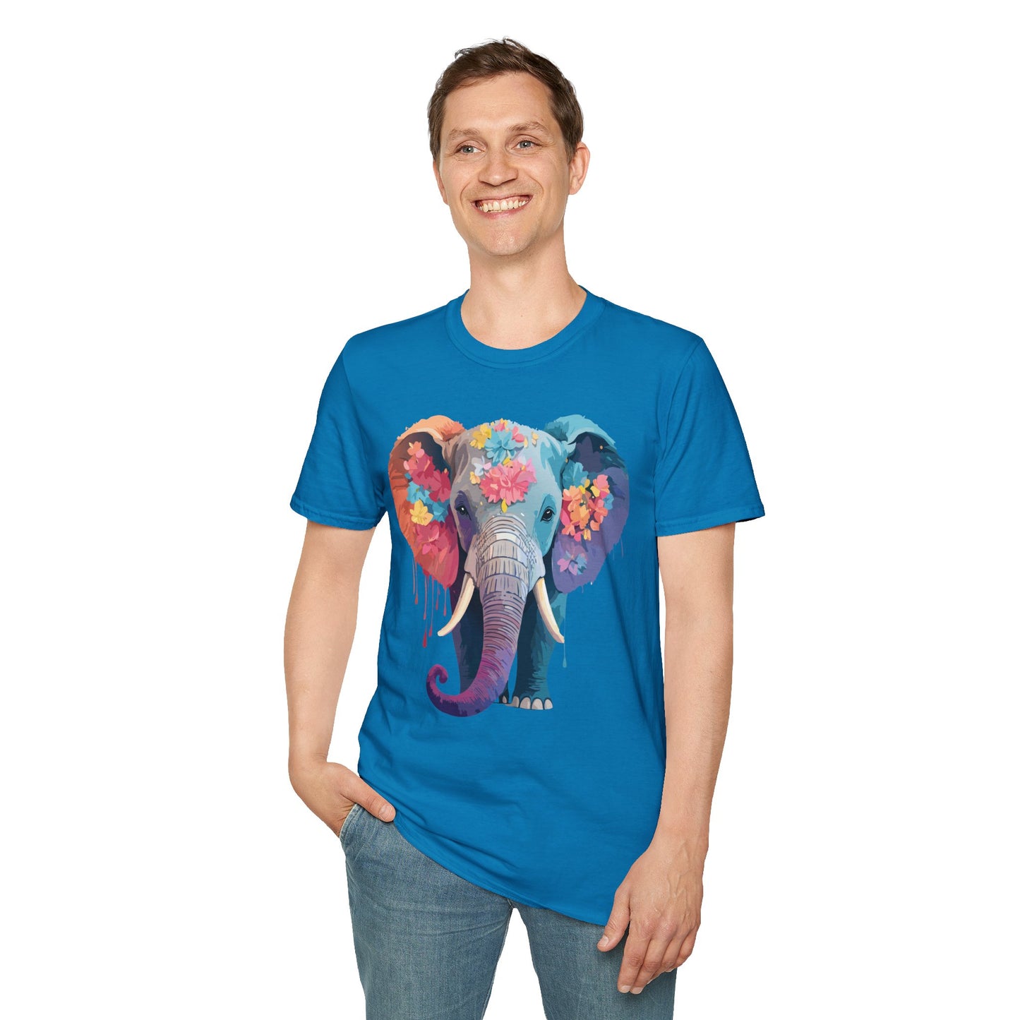 Elephant Shirt, T Shirt with Elephant, Elephant on T Shirt, T Shirt with Animation, Animals Tee Shirt