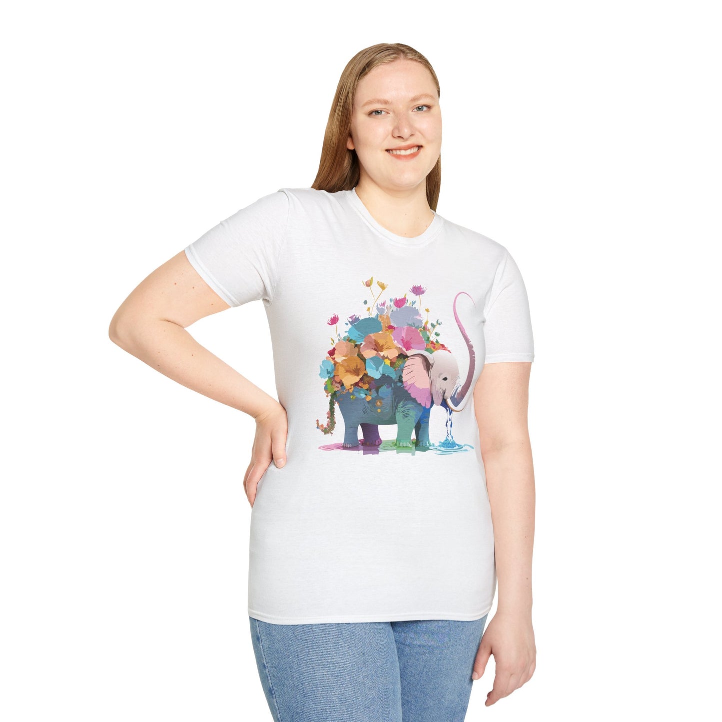 Elephant Shirt, T Shirt with Elephant, Elephant on T Shirt, T Shirt with Animation, Animals Tee Shirt