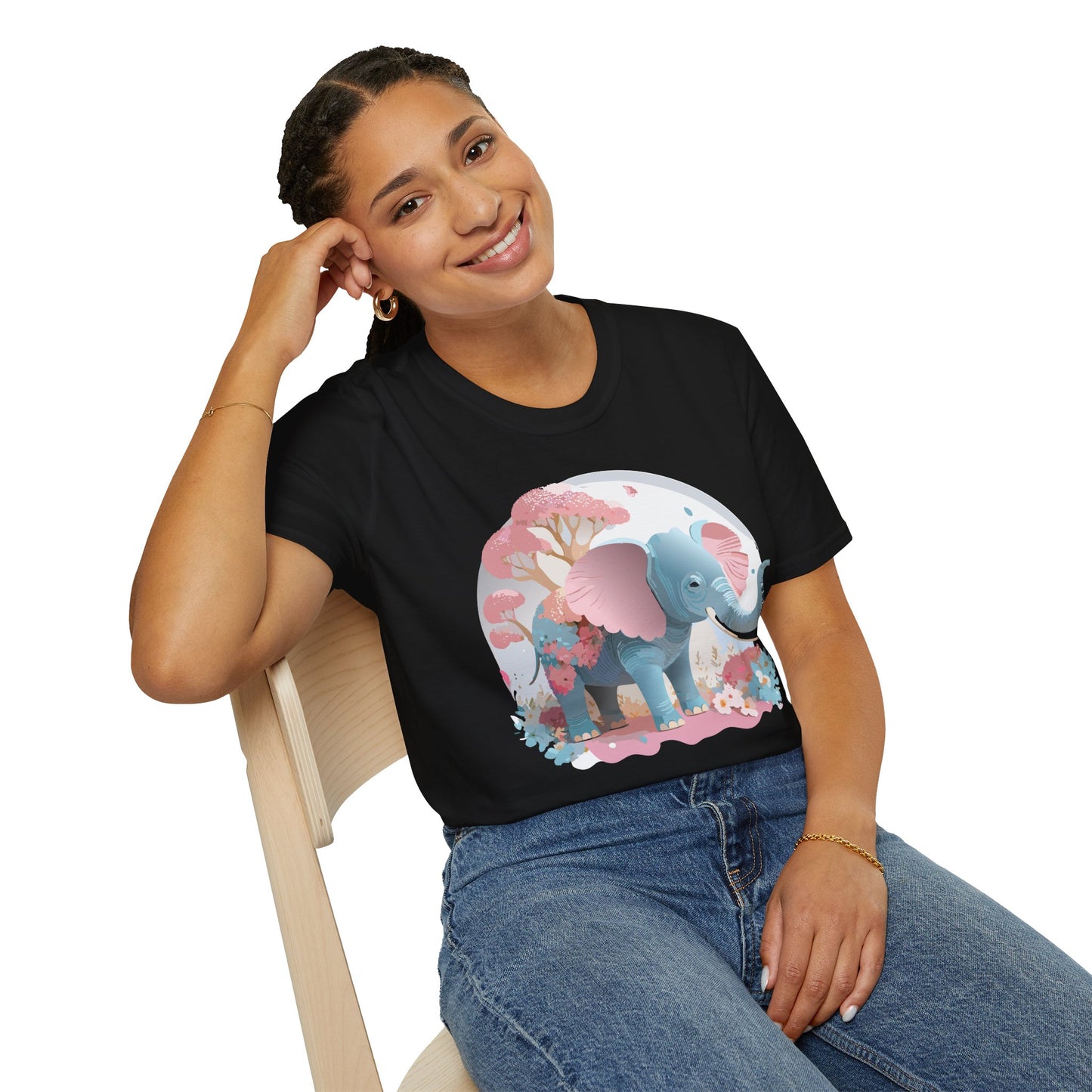 Elephant Shirt, T Shirt with Elephant, Elephant on T Shirt, T Shirt with Animation, Animals Tee Shirt