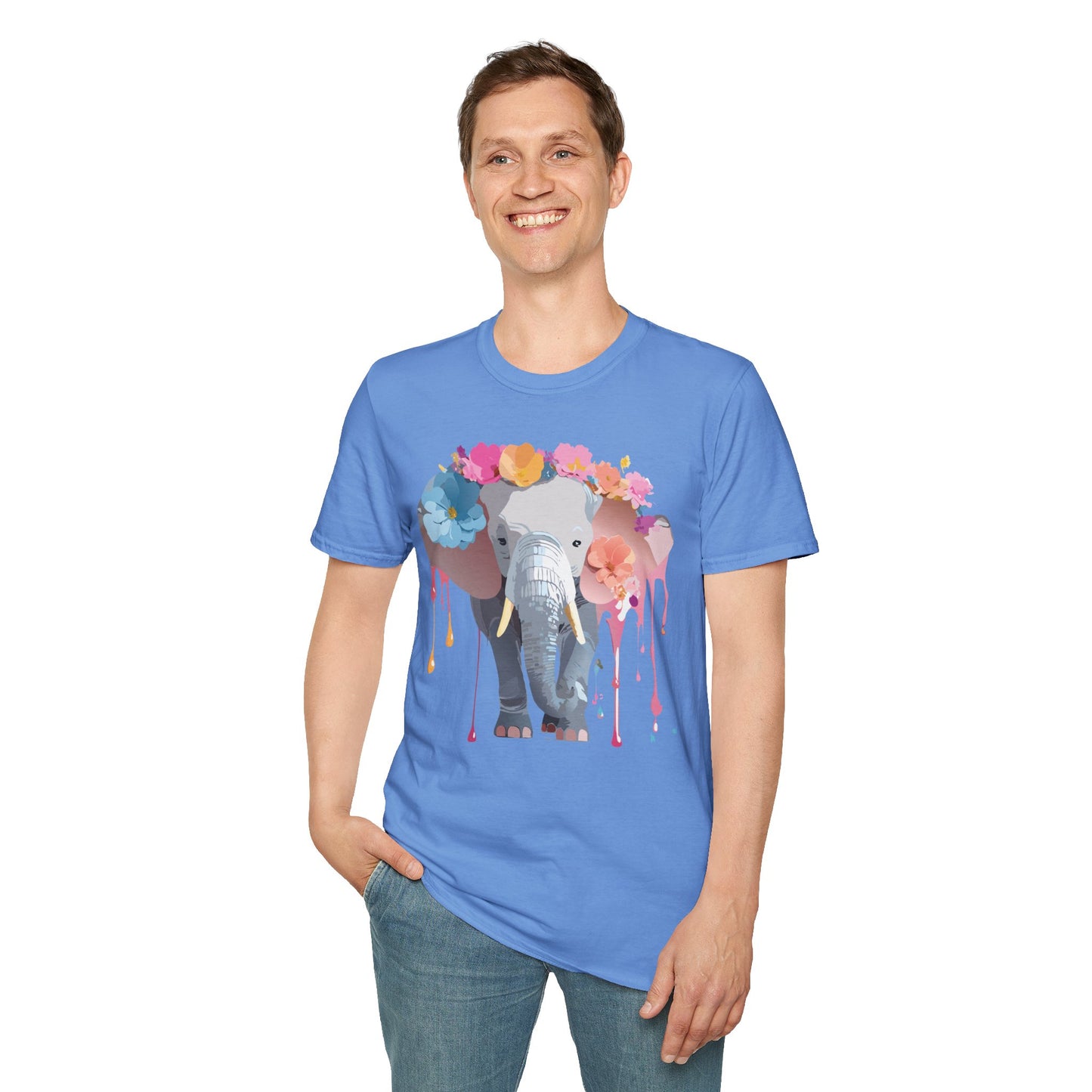 Elephant Shirt, T Shirt with Elephant, Elephant on T Shirt, T Shirt with Animation, Animals Tee Shirt