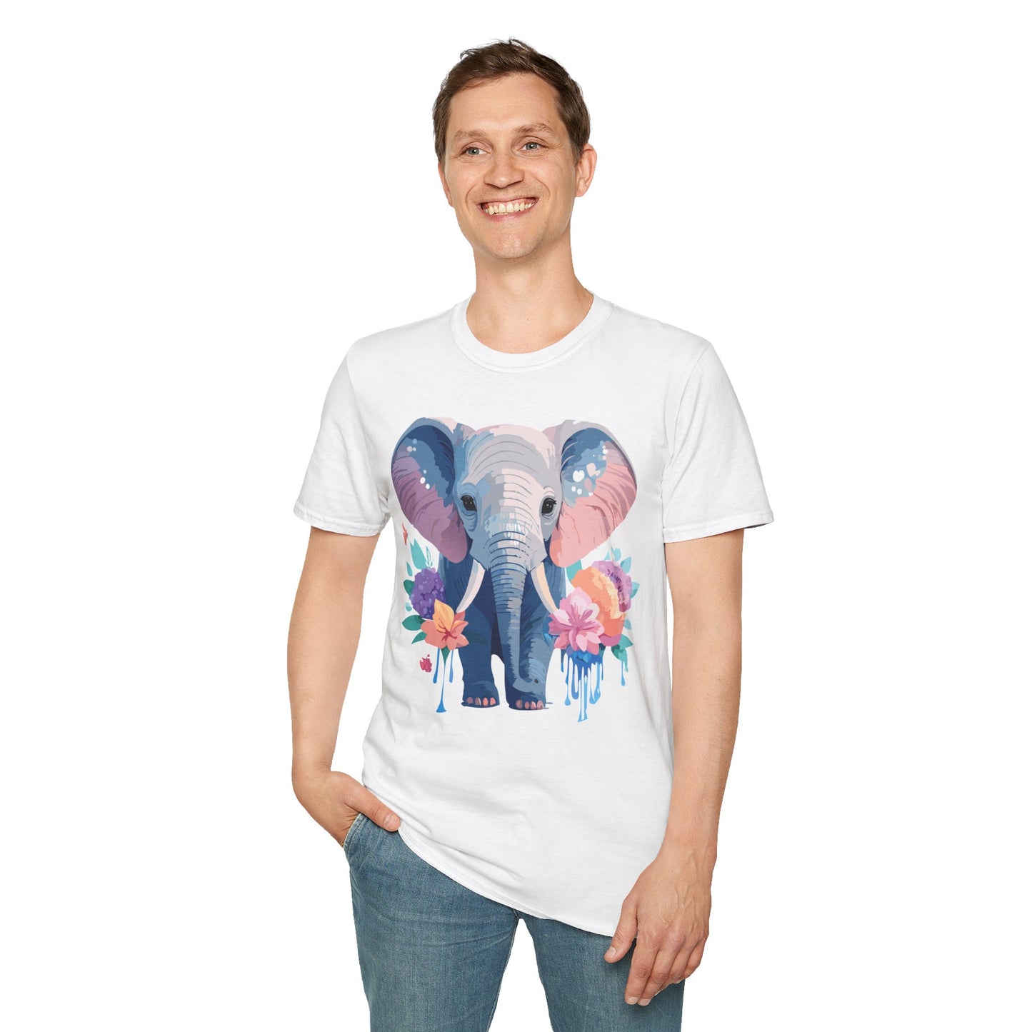 Elephant Shirt, T Shirt with Elephant, Elephant on T Shirt, T Shirt with Animation, Animals Tee Shirt