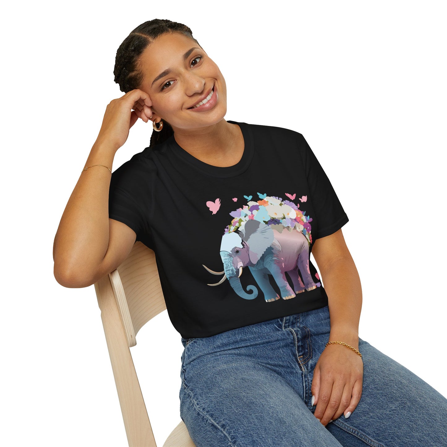Elephant Shirt, T Shirt with Elephant, Elephant on T Shirt, T Shirt with Animation, Animals Tee Shirt