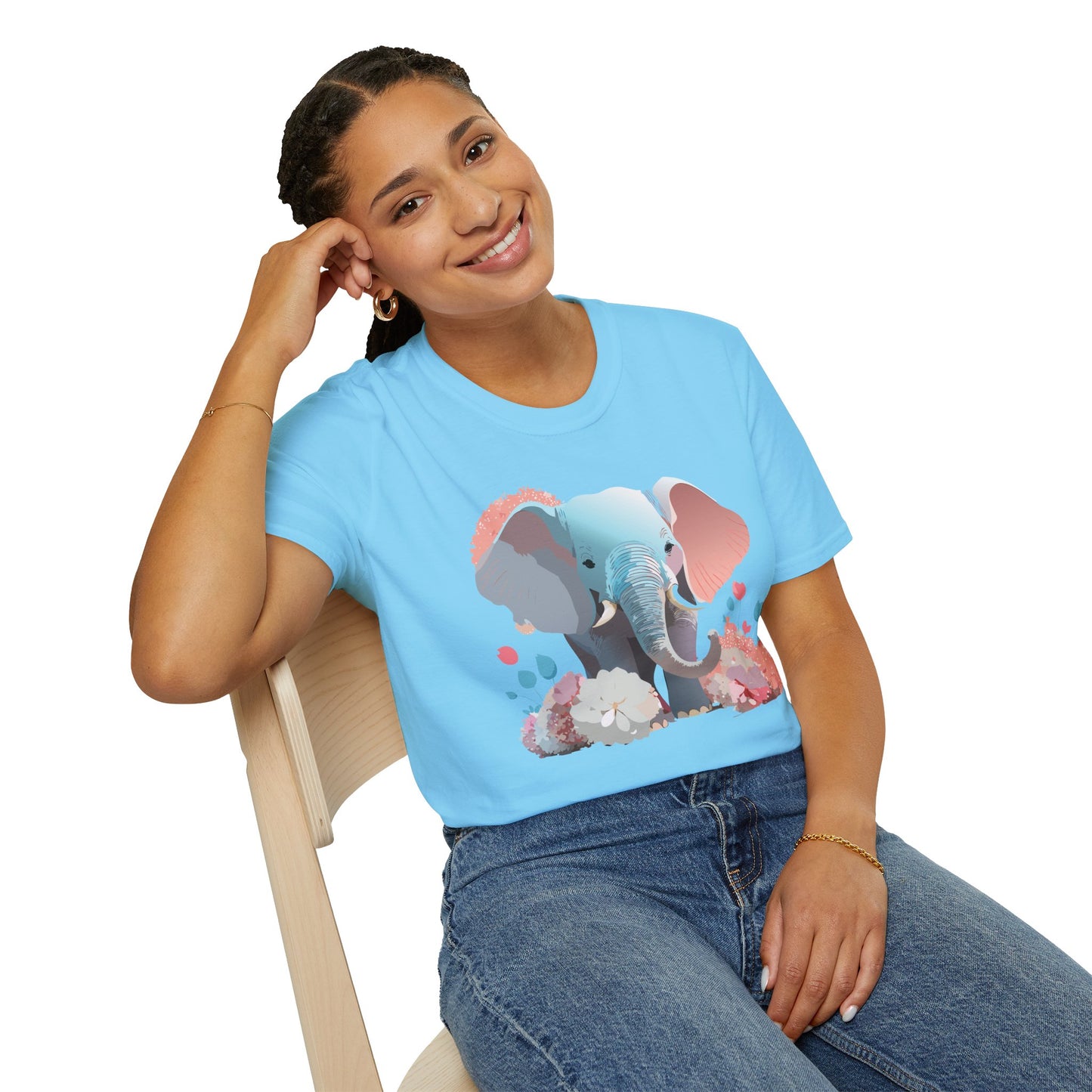 Elephant Shirt, T Shirt with Elephant, Elephant on T Shirt, T Shirt with Animation, Animals Tee Shirt