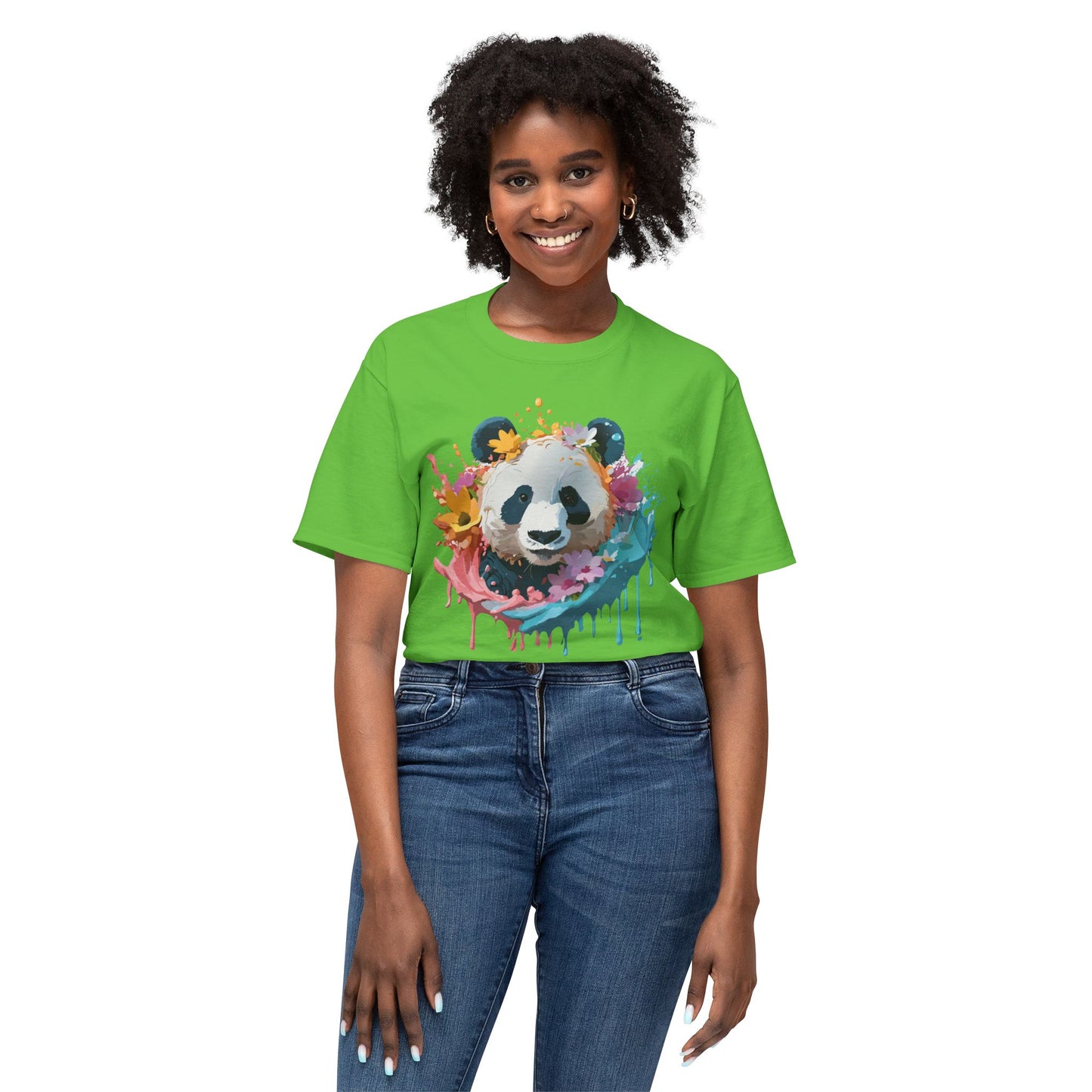 Panda T-Shirt, Vintage Panda Tee, Floral Tees, Panda Art Design Shirt, Tee Shirt with Panda Art 8