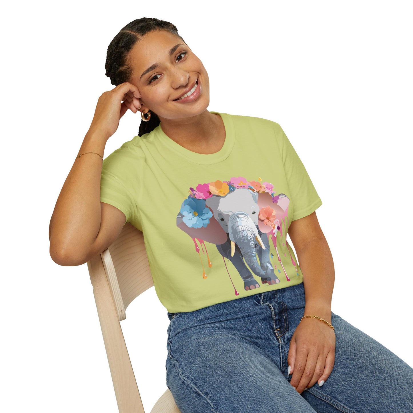 Elephant Shirt, T Shirt with Elephant, Elephant on T Shirt, T Shirt with Animation, Animals Tee Shirt