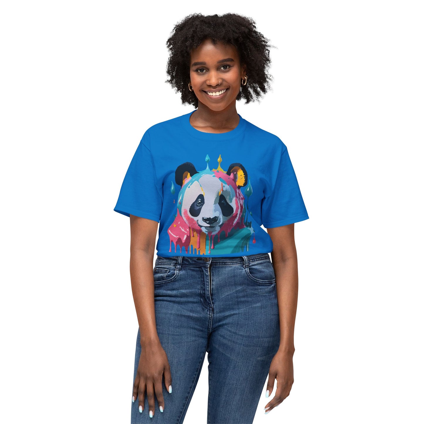 Panda T-Shirt, Vintage Panda Tee, Floral Tees, Panda Art Design Shirt, Tee Shirt with Panda Art 5