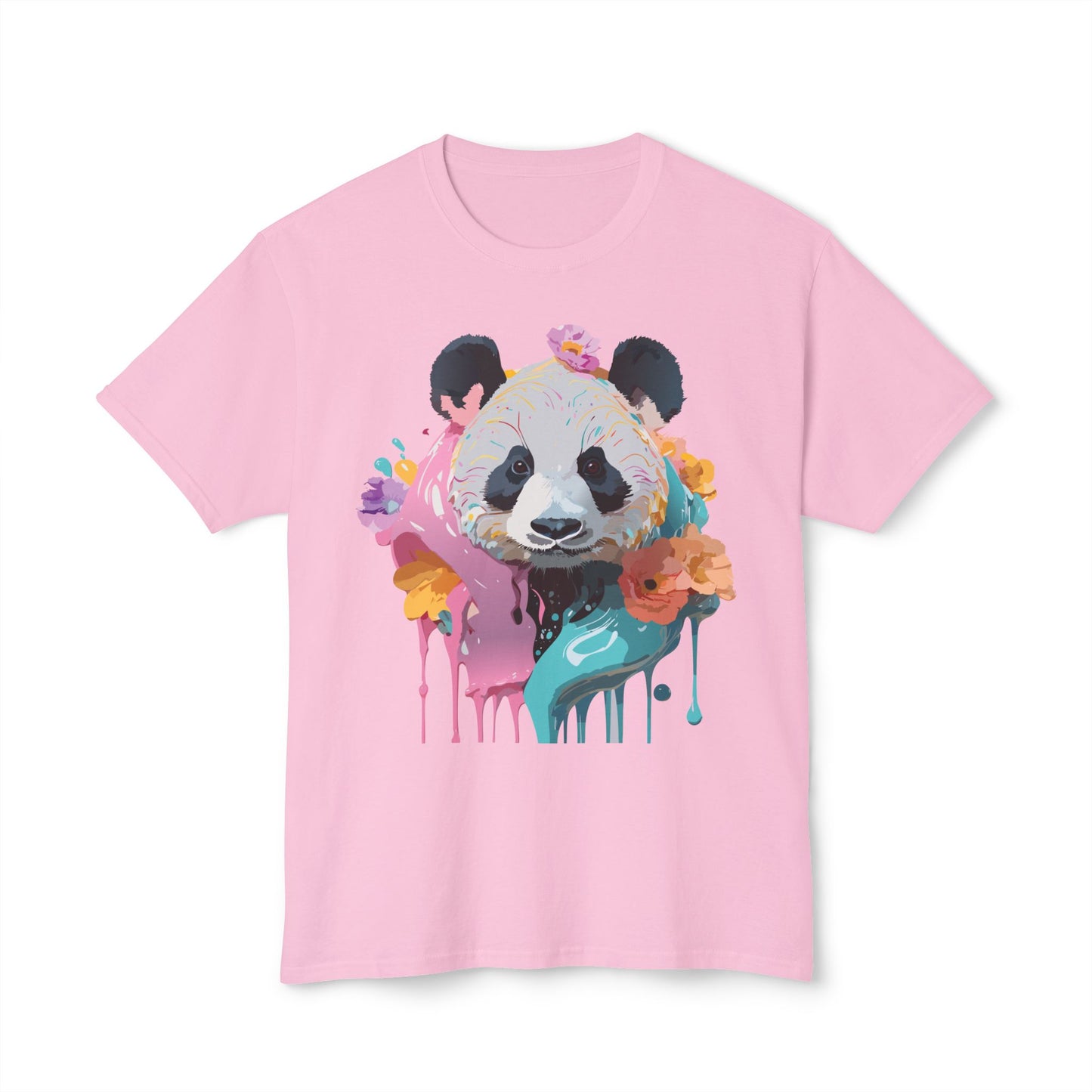 Panda T-Shirt, Vintage Panda Tee, Floral Tees, Panda Art Design Shirt, Tee Shirt with Panda Art 9