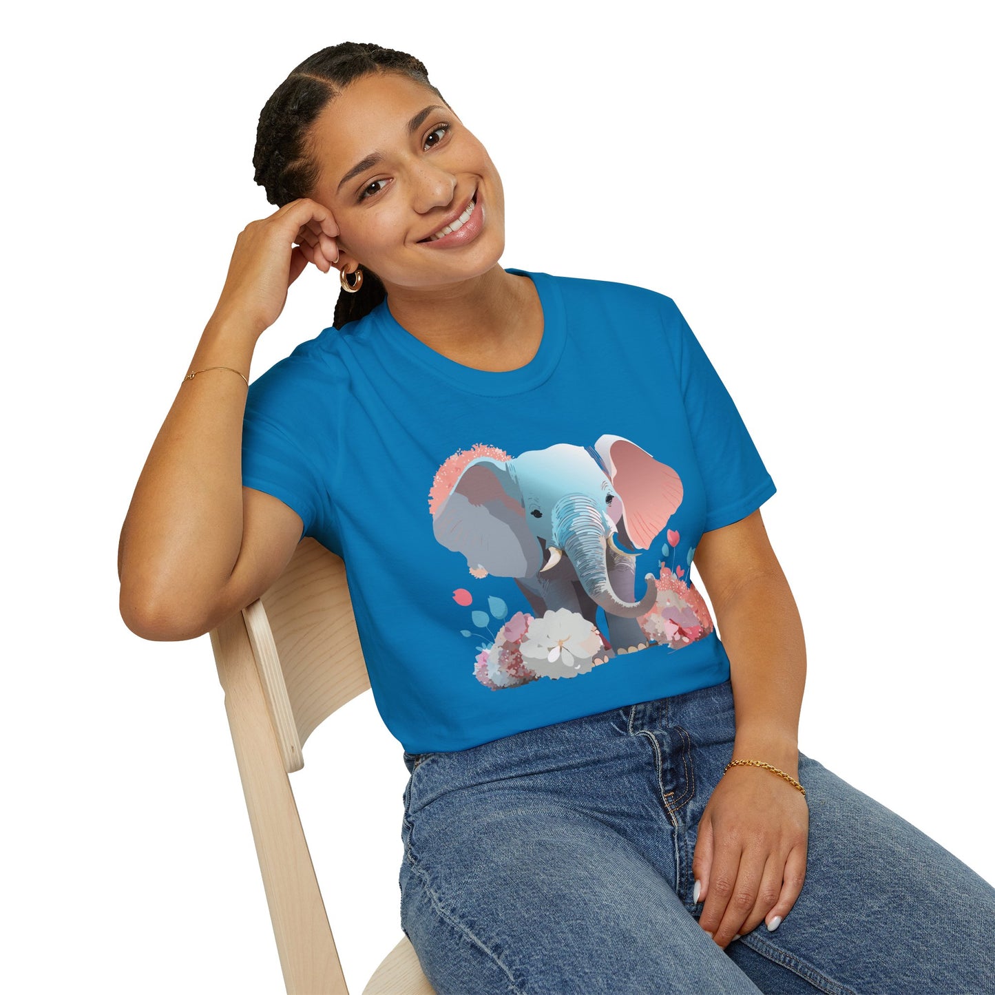 Elephant Shirt, T Shirt with Elephant, Elephant on T Shirt, T Shirt with Animation, Animals Tee Shirt