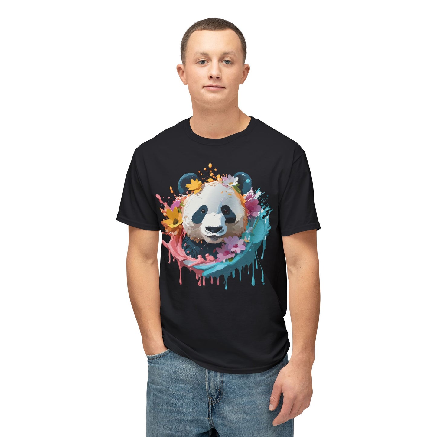 Panda T-Shirt, Vintage Panda Tee, Floral Tees, Panda Art Design Shirt, Tee Shirt with Panda Art 8