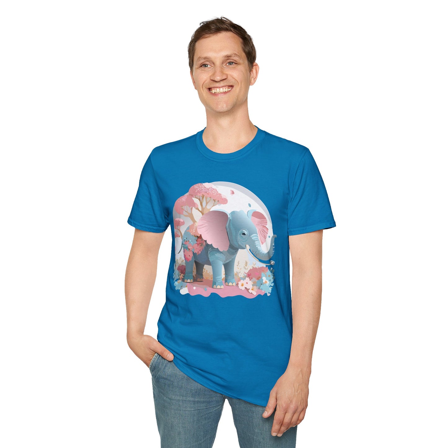Elephant Shirt, T Shirt with Elephant, Elephant on T Shirt, T Shirt with Animation, Animals Tee Shirt