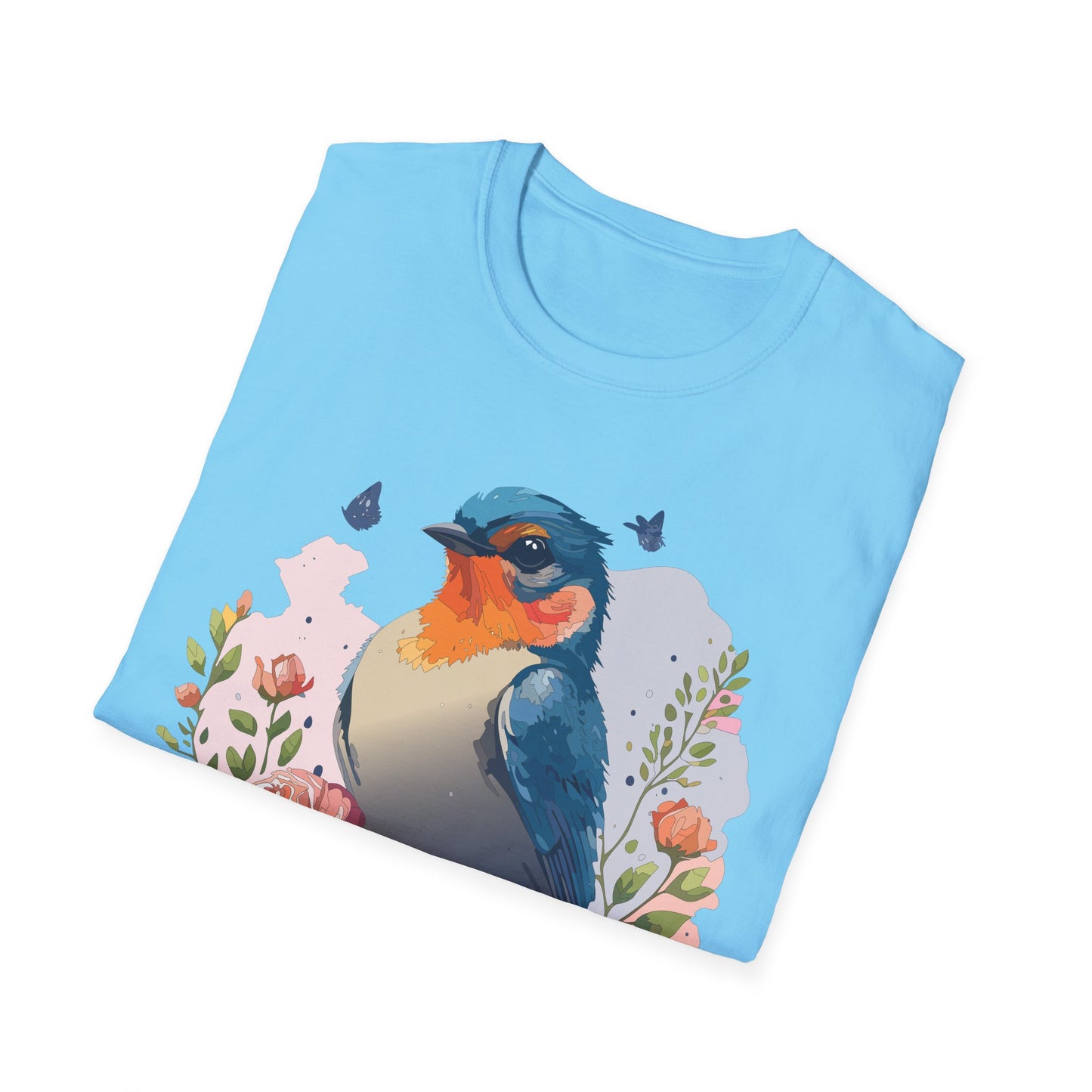Bird T-Shirt, Floral Bird T Shirt, Shirt with Bird, Shirt with Animal