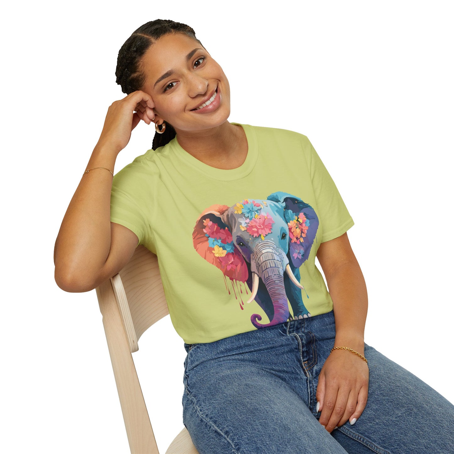 Elephant Shirt, T Shirt with Elephant, Elephant on T Shirt, T Shirt with Animation, Animals Tee Shirt