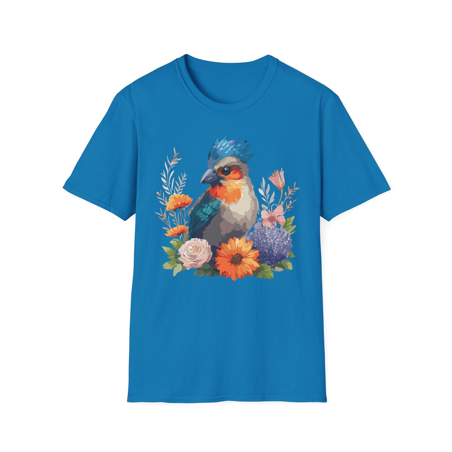 Bird T-Shirt, Floral Bird T Shirt, Shirt with Bird, Shirt with Animal