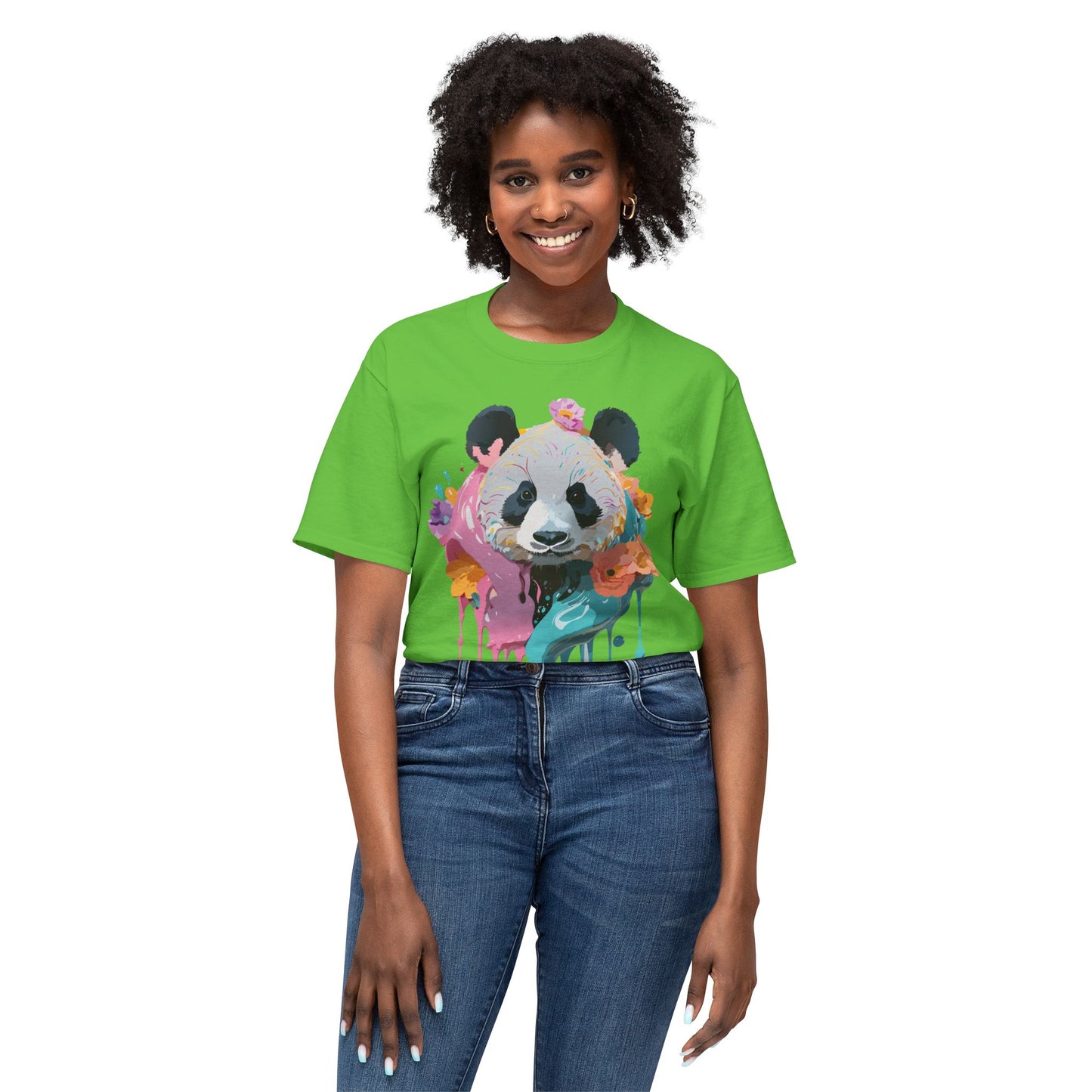Panda T-Shirt, Vintage Panda Tee, Floral Tees, Panda Art Design Shirt, Tee Shirt with Panda Art 9